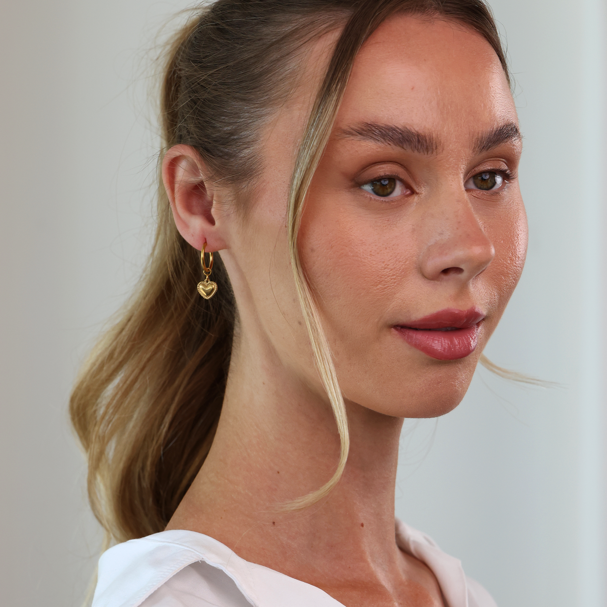 Dangle Heart Hoops