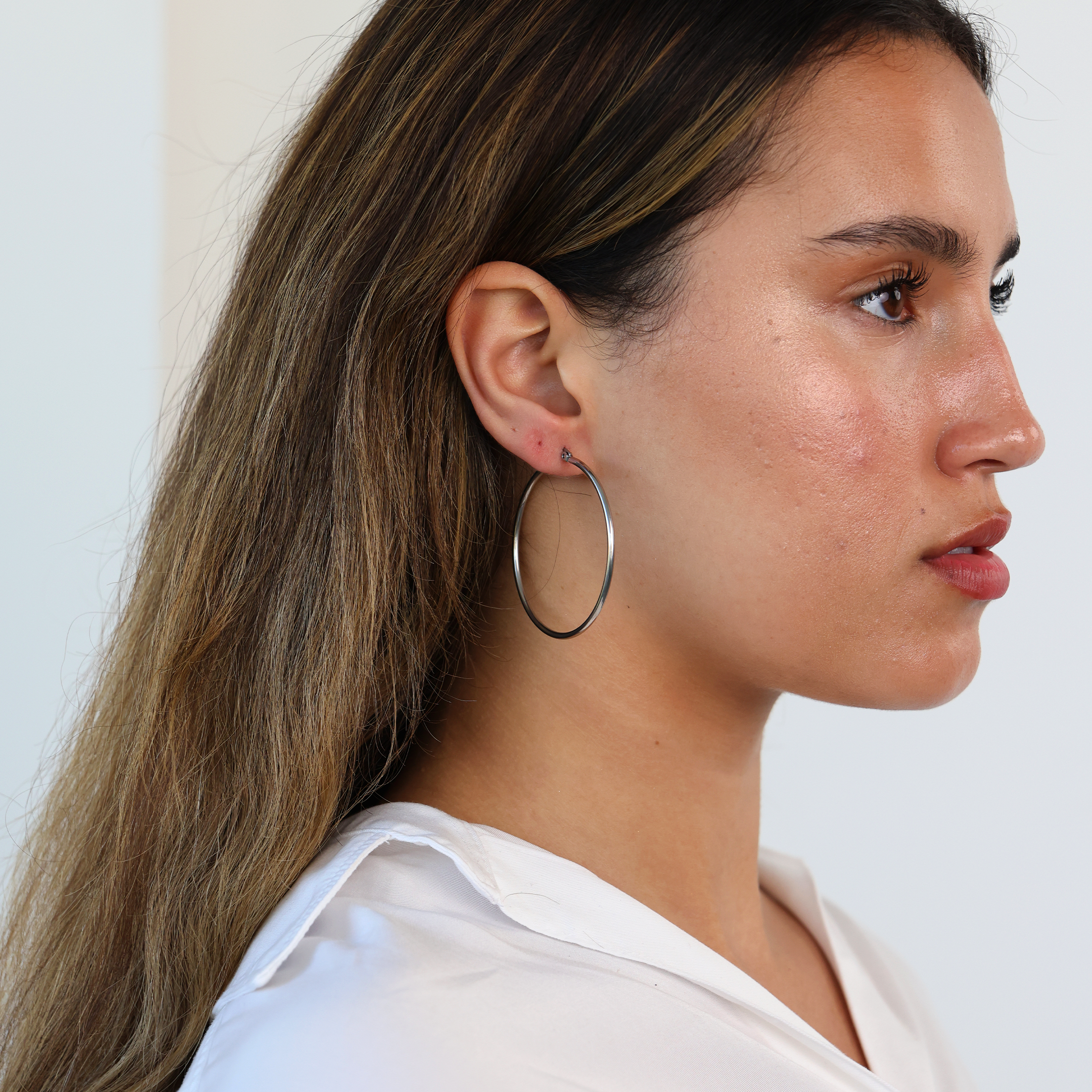 Large Thin Classic Hinged Hoops