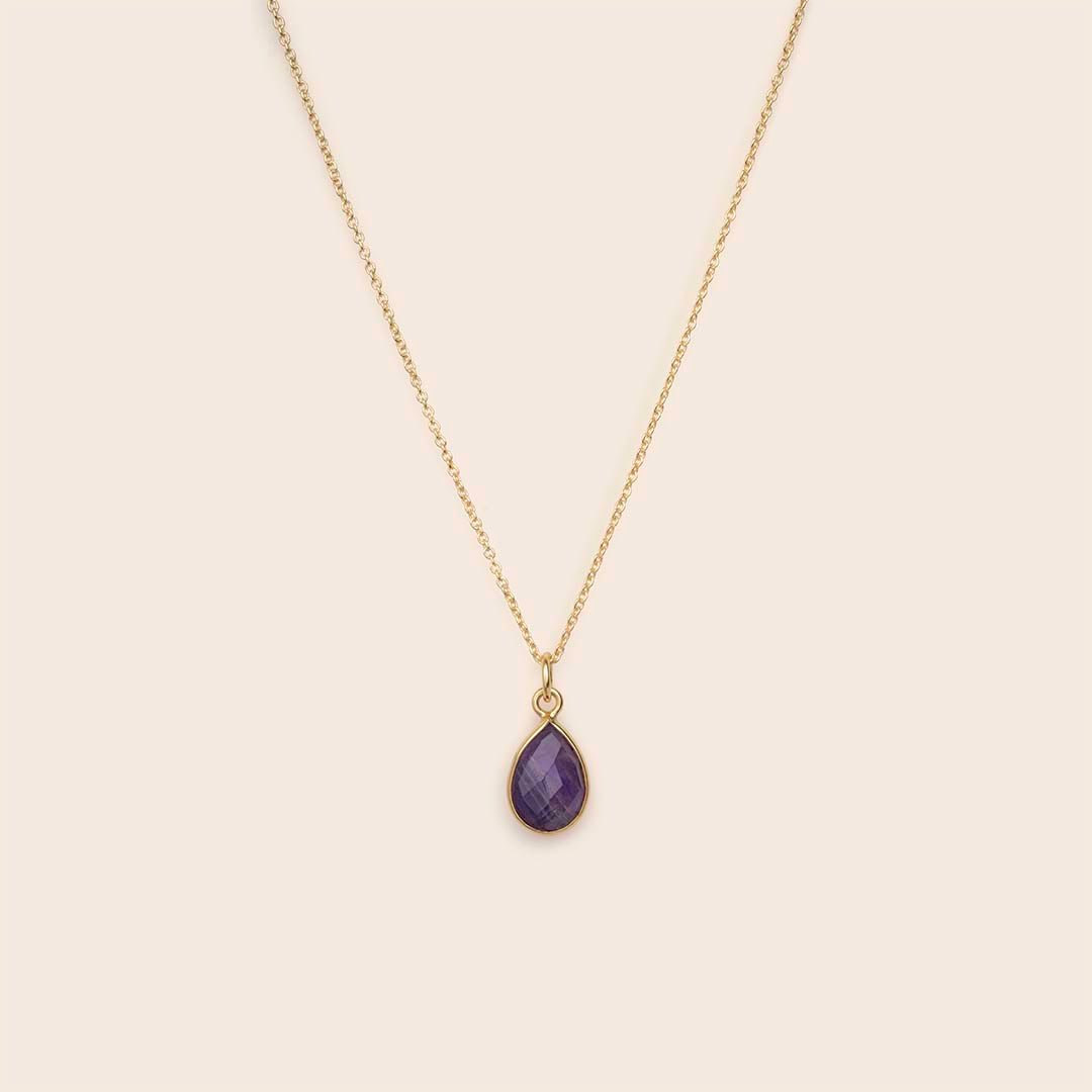 Amethyst Teardrop Necklace - Gemlet