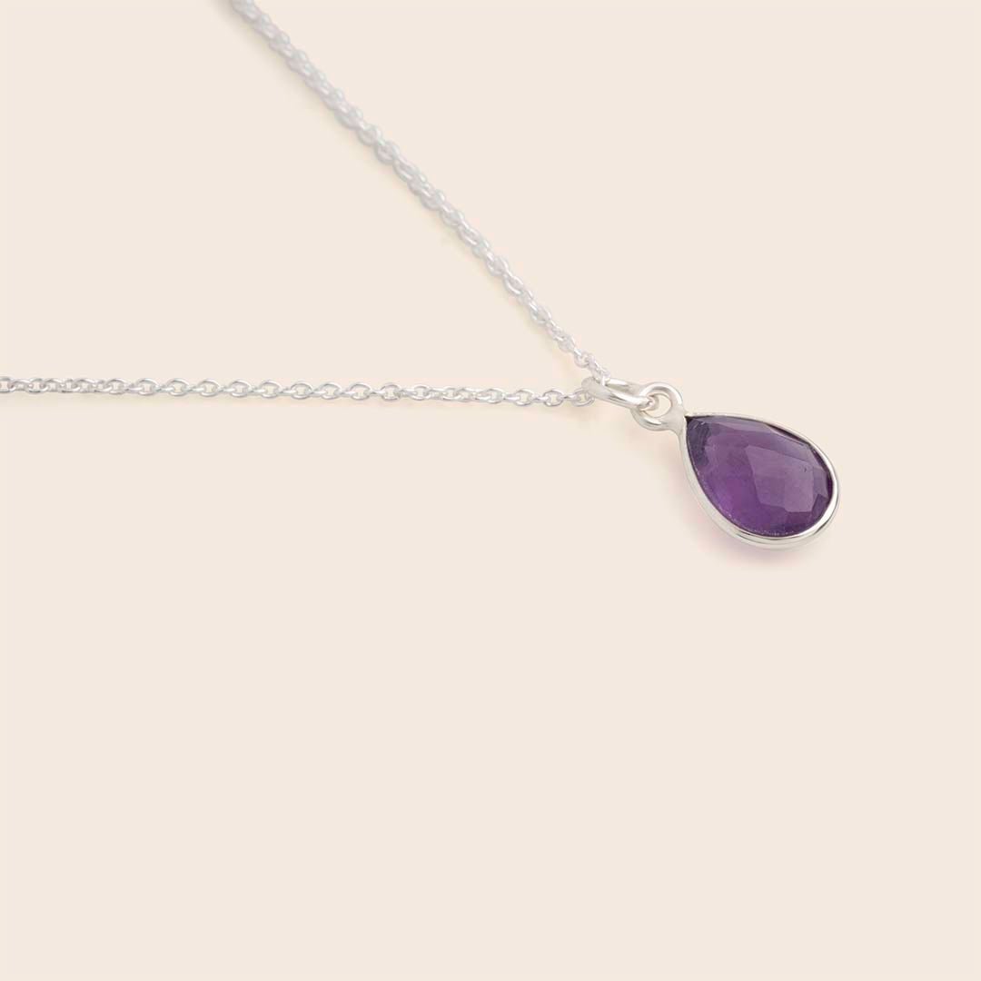 Amethyst Teardrop Necklace - Gemlet