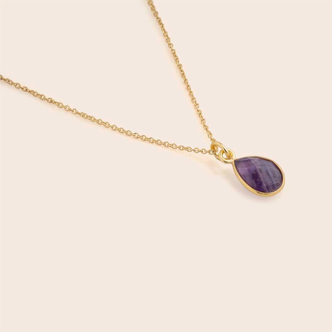 Amethyst Teardrop Necklace - Gemlet