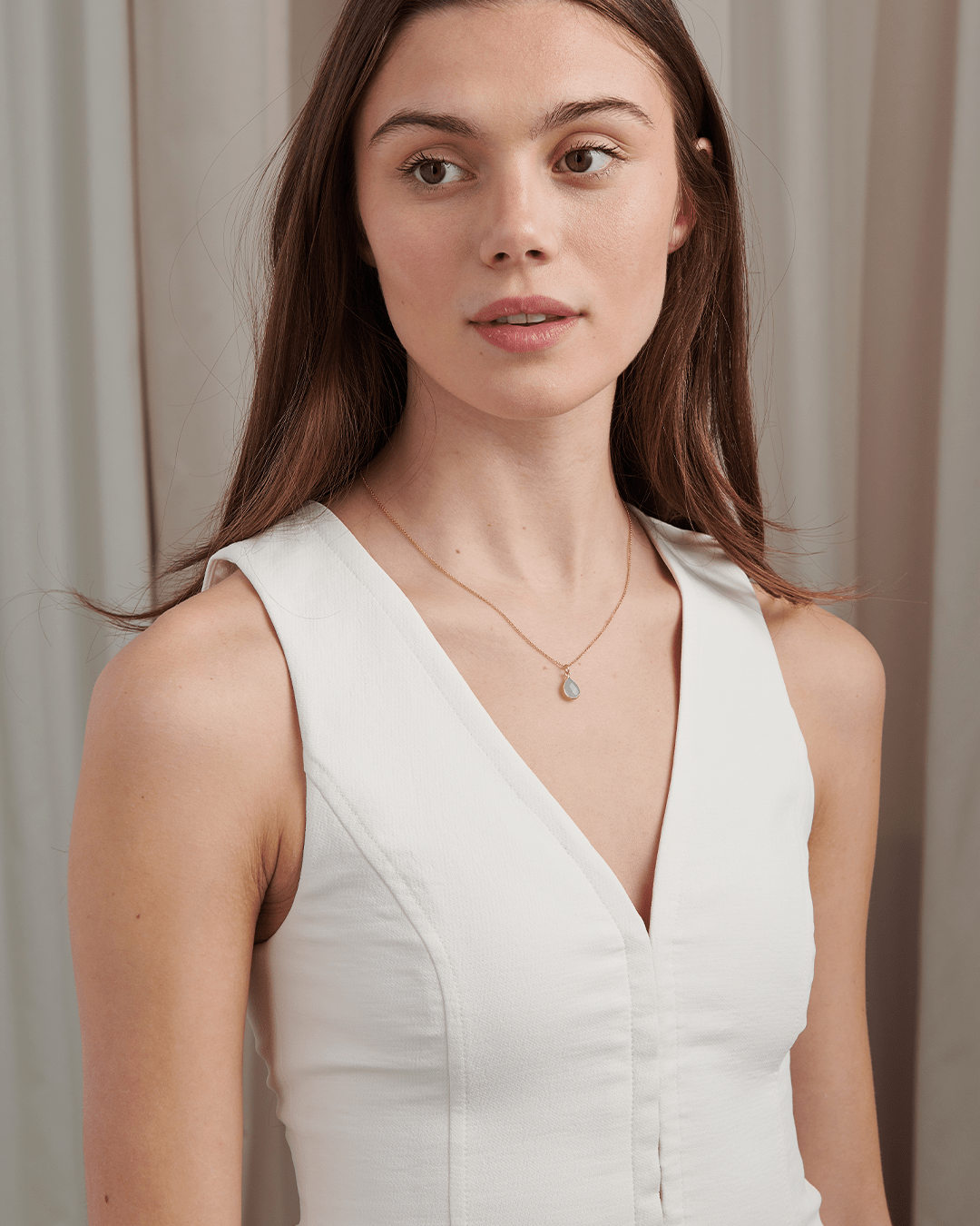 Aquamarine Teardrop Necklace - Gemlet