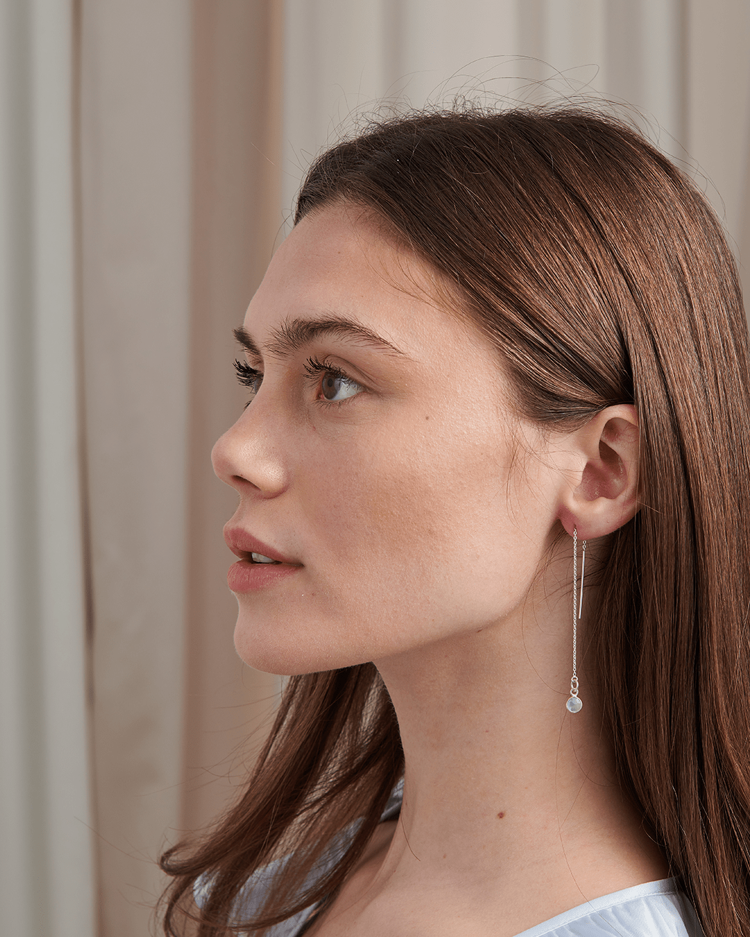 Aquamarine Threader Earrings - Gemlet