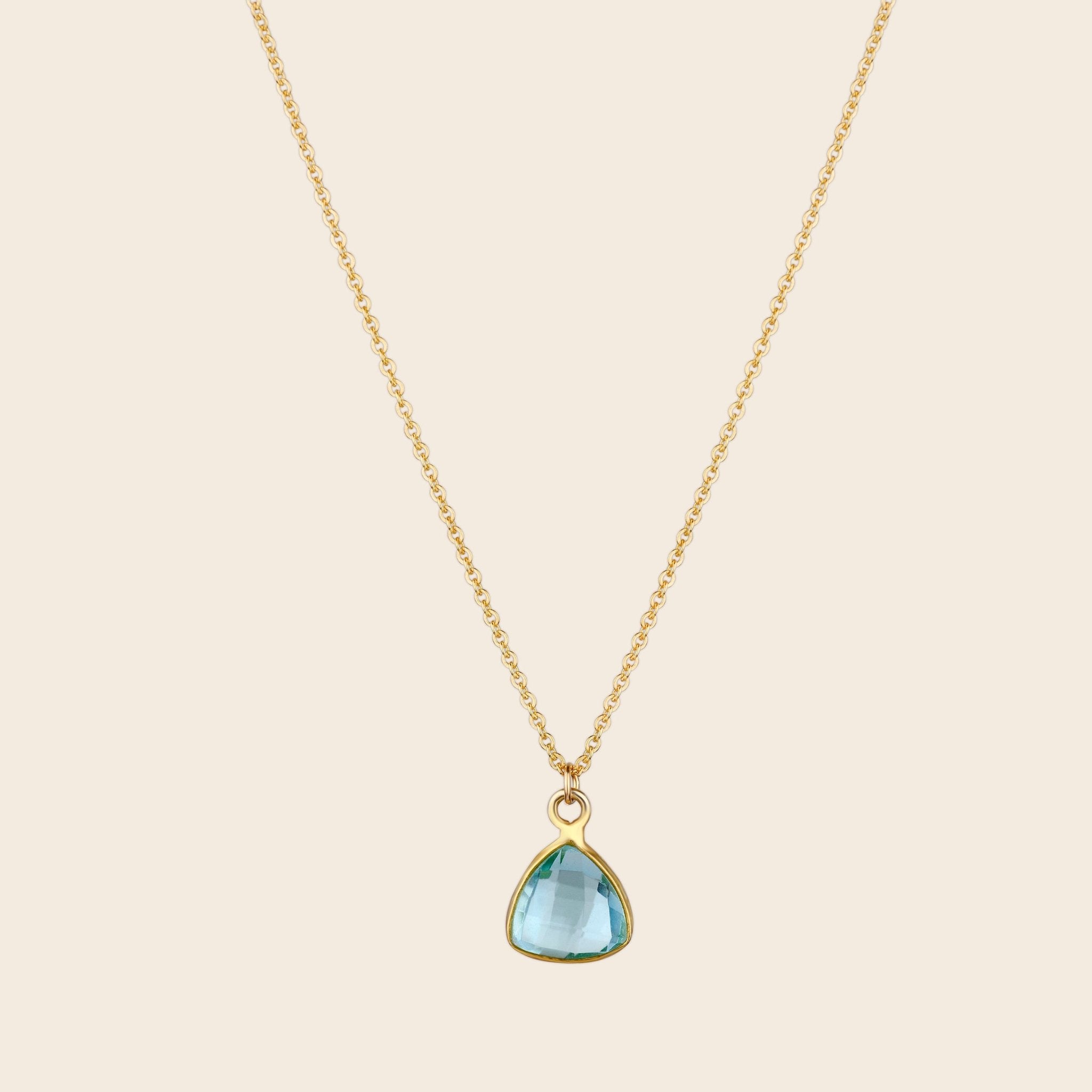 Blue Quartz Trillion Cut Necklace - Gemlet