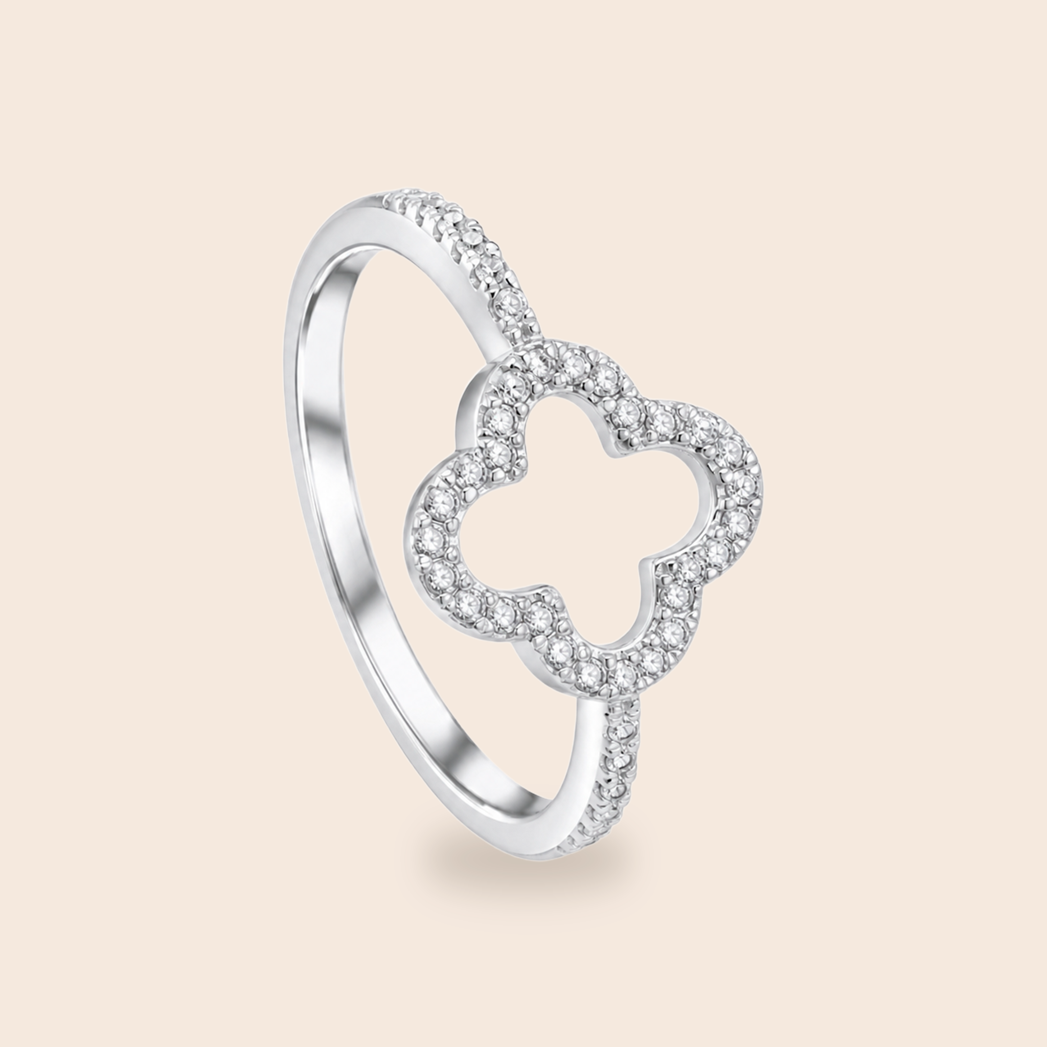 CZ Clover Ring