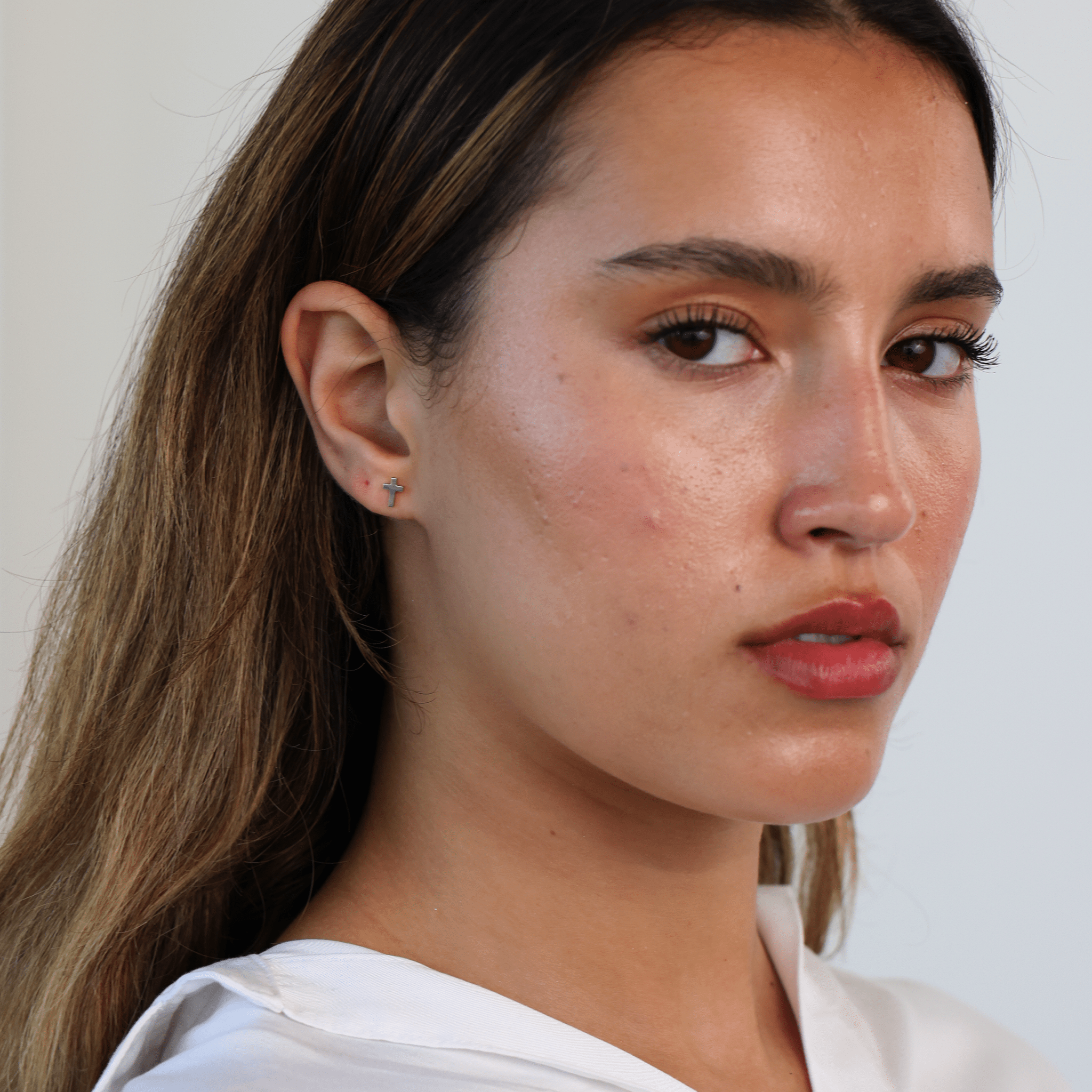 Cross Stud Earrings - Gemlet
