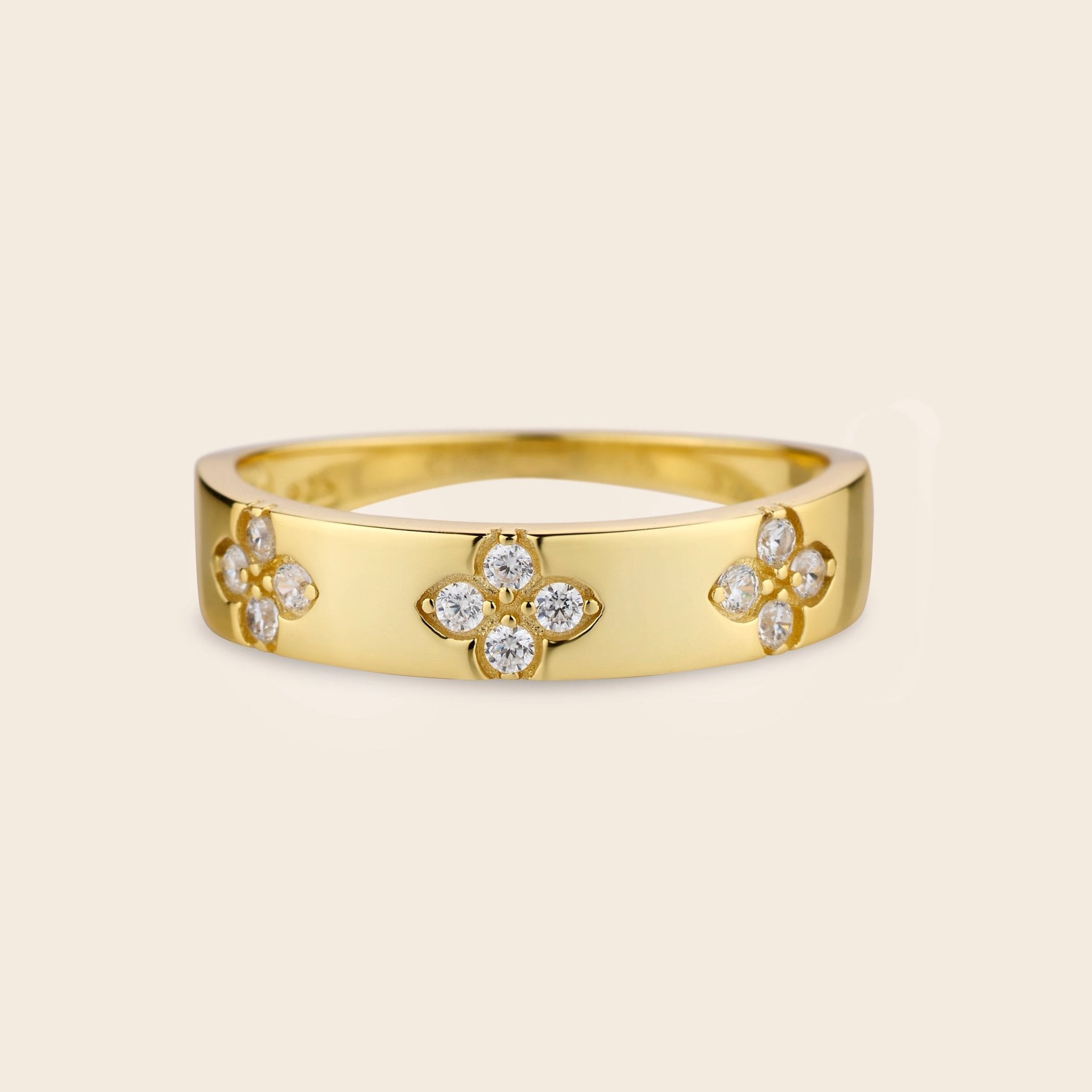 Diamond Clover Band Ring - Gemlet