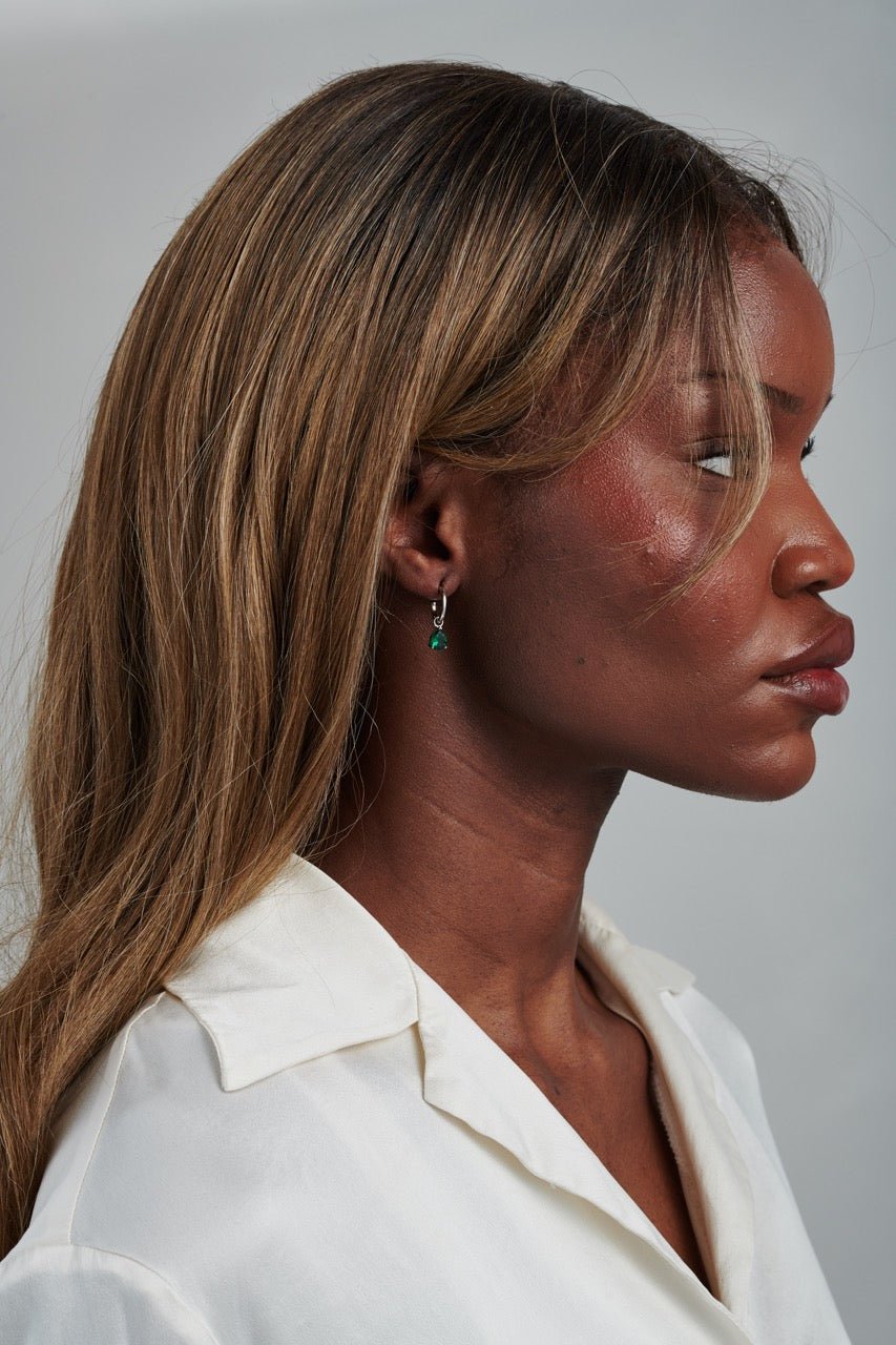 Emerald Teardrop Studs - Gemlet
