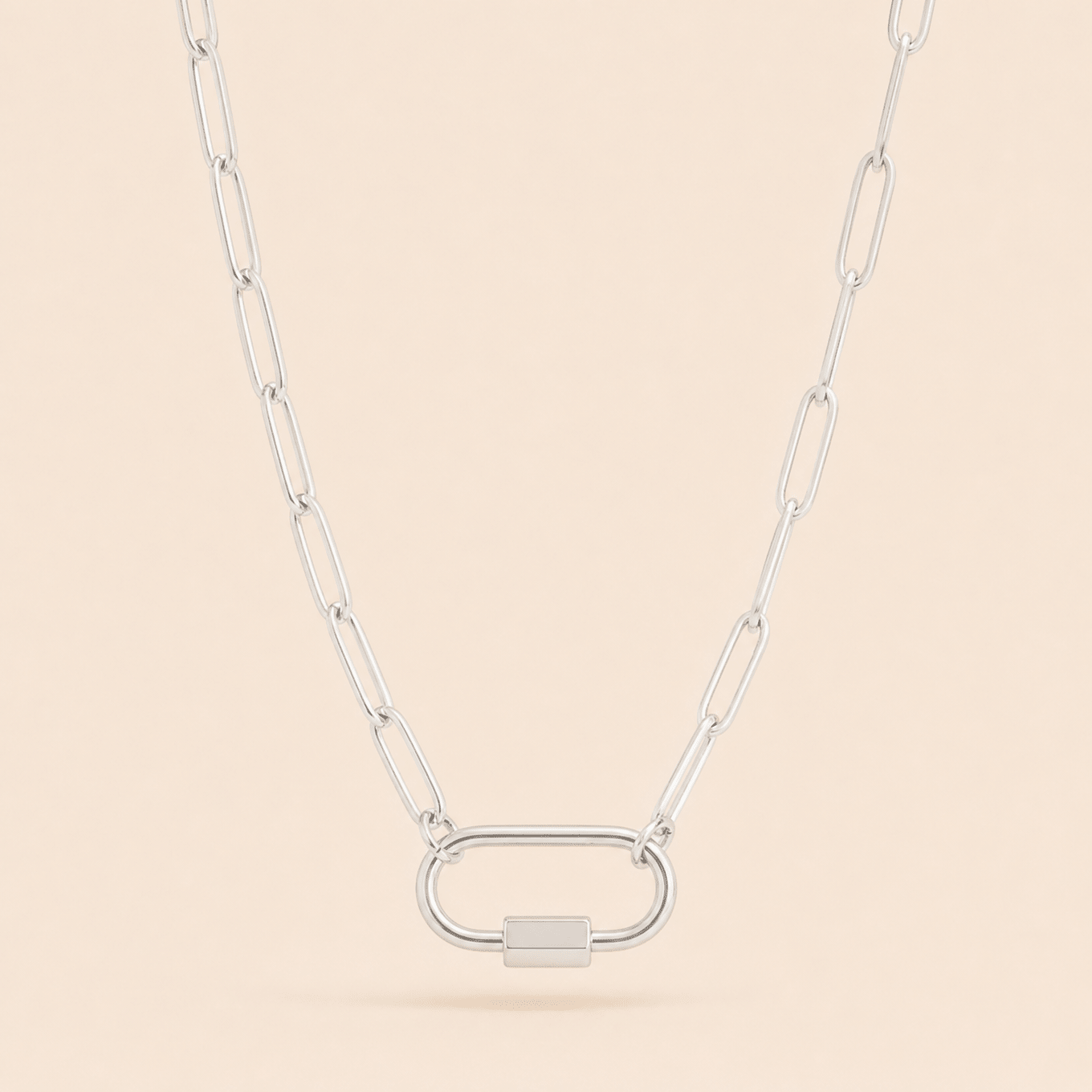 Oval Paperclip Carabiner Necklace - Gemlet