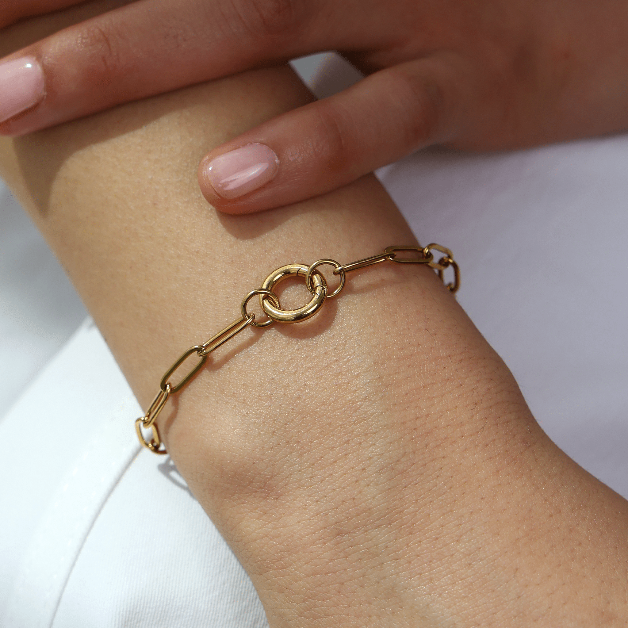 Paperclip Carabiner Charm Bracelet - Gemlet