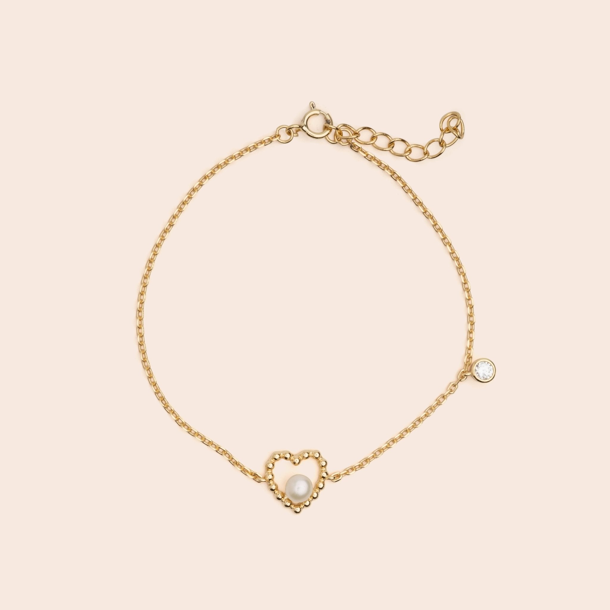 Pearl Heart Chain Bracelet - Gemlet