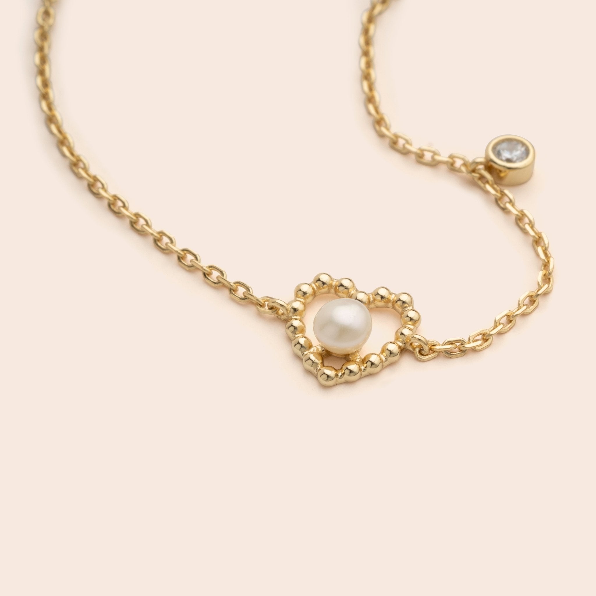 Pearl Heart Chain Bracelet - Gemlet