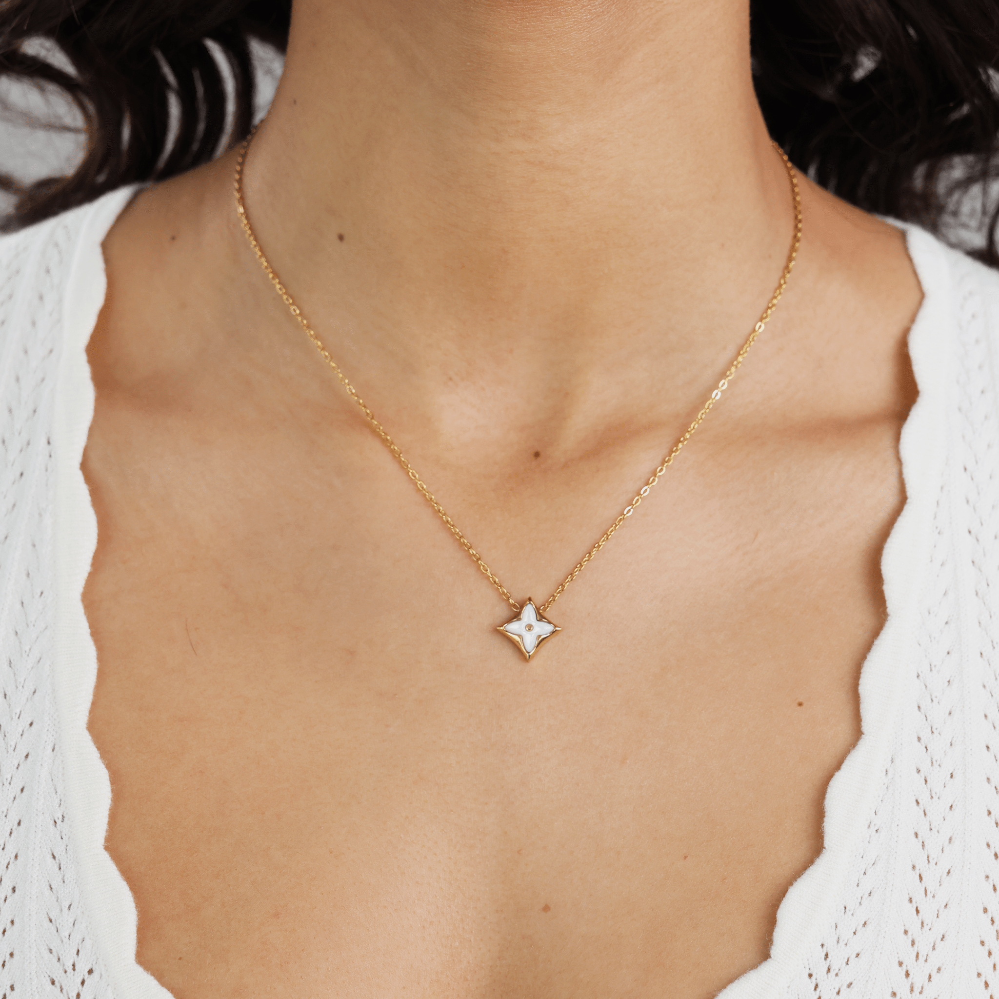 Pearl Star Charm Necklace - Gemlet