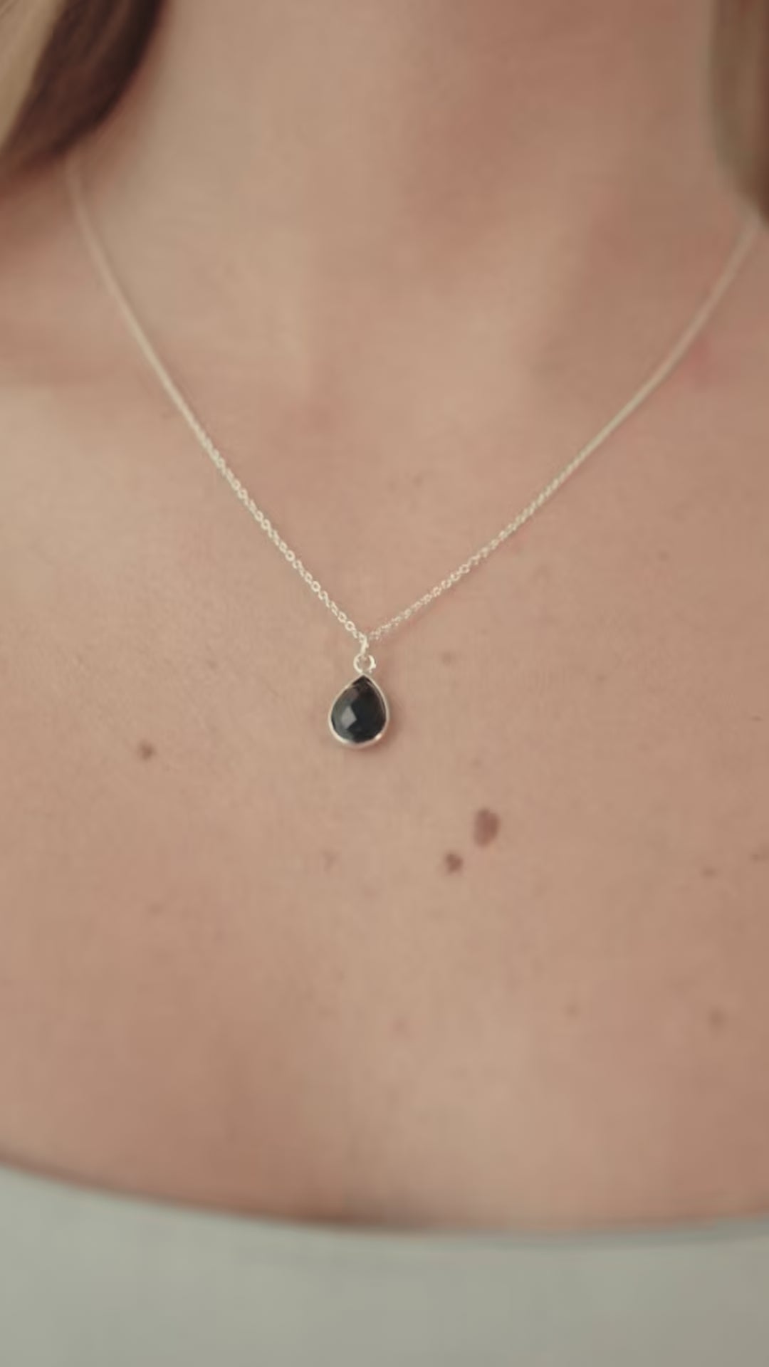 Onyx Teardrop Necklace