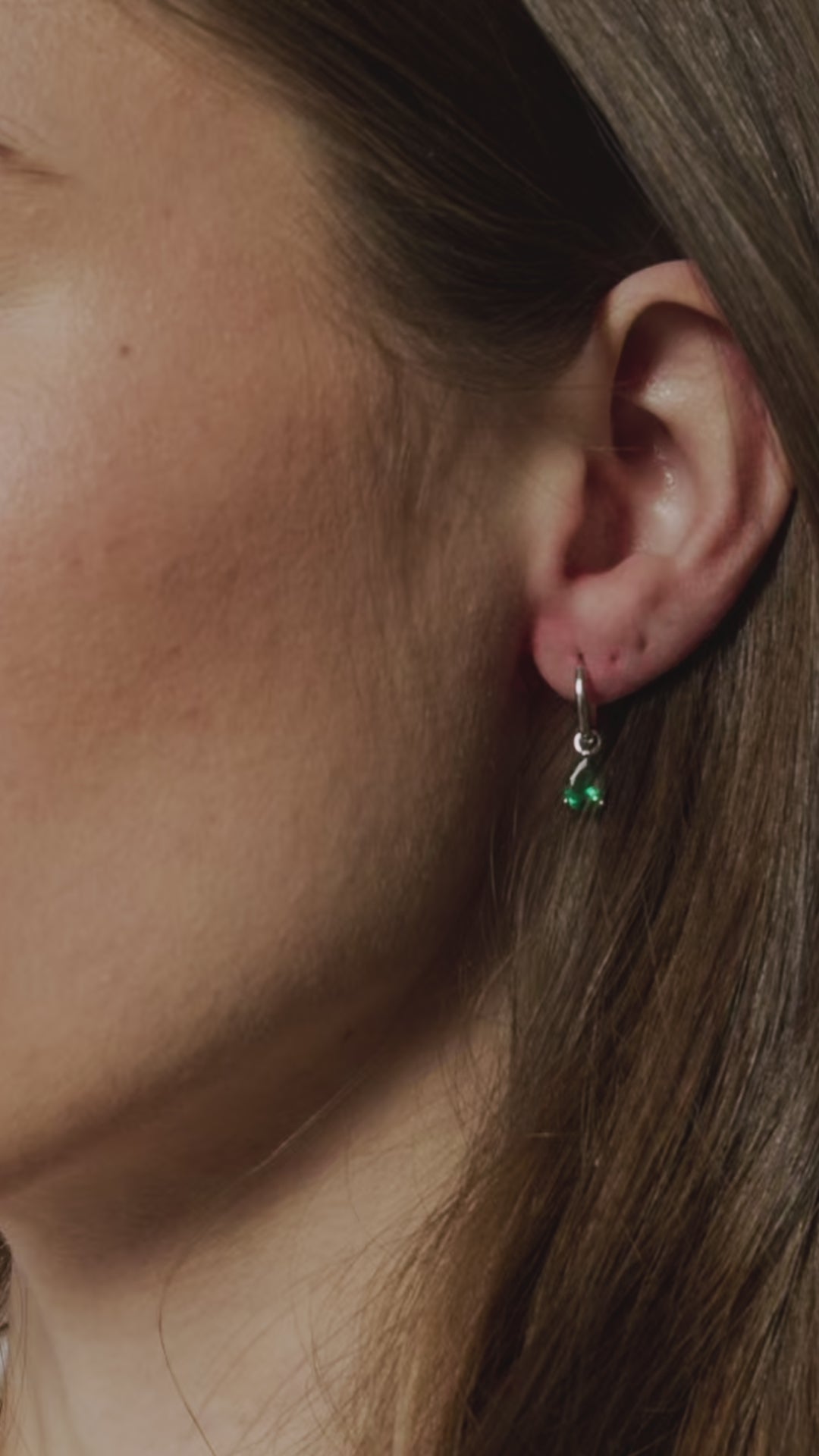 Emerald Teardrop Studs