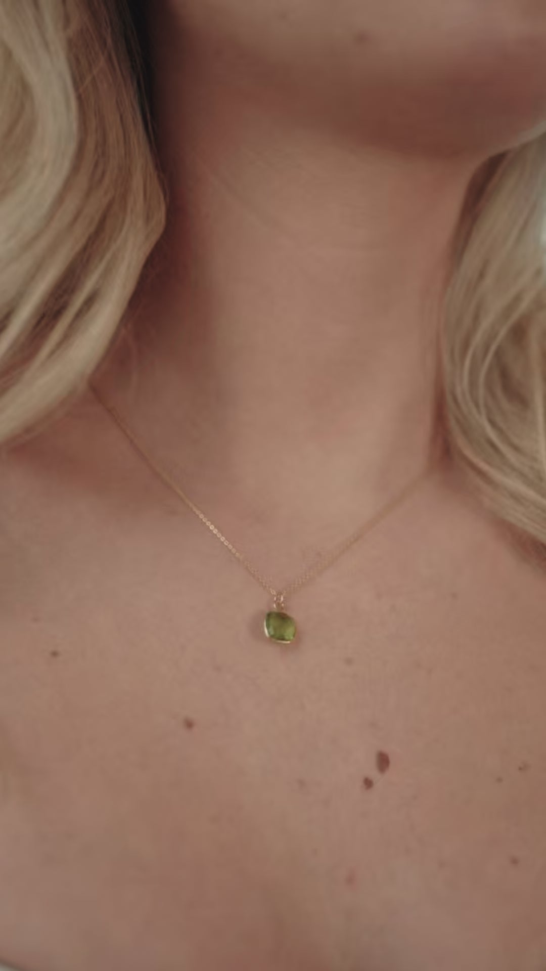 Peridot Cushion Cut Necklace