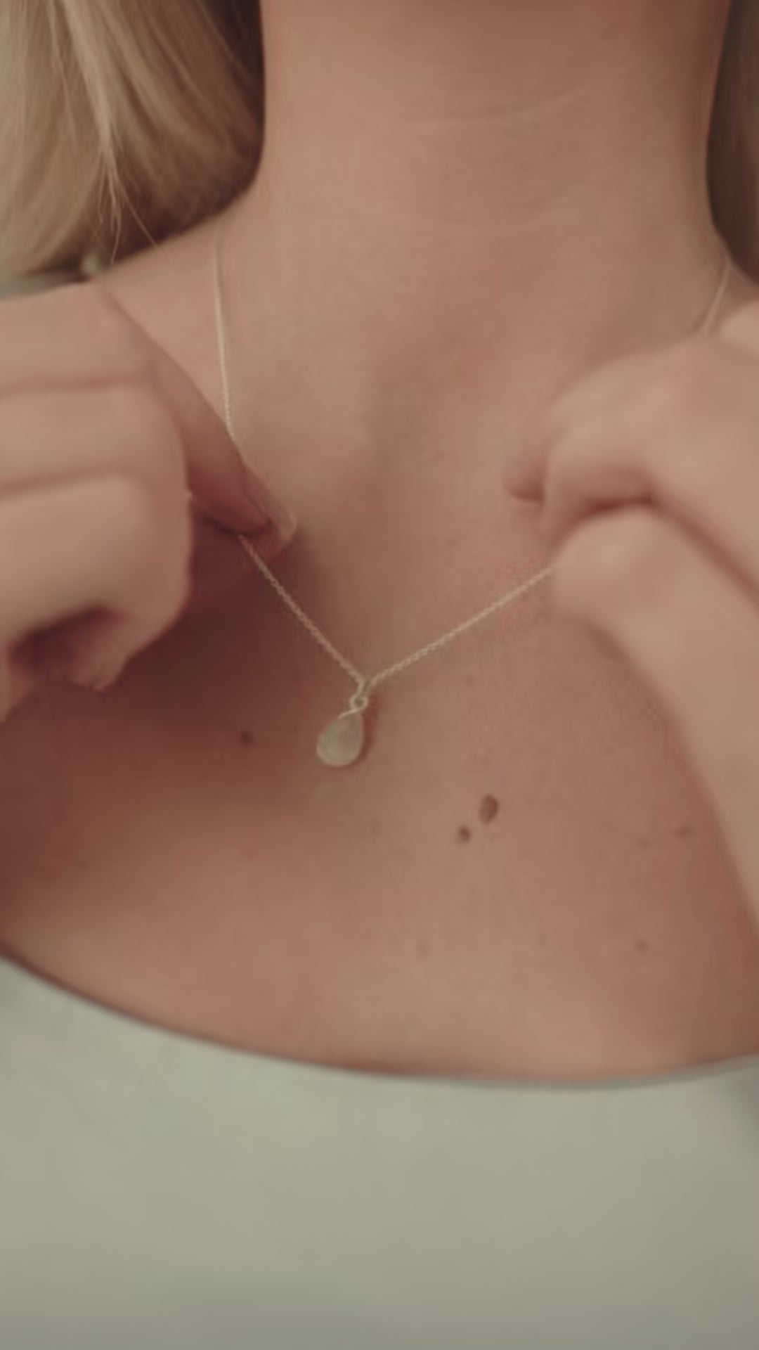 Moonstone Teardrop Necklace