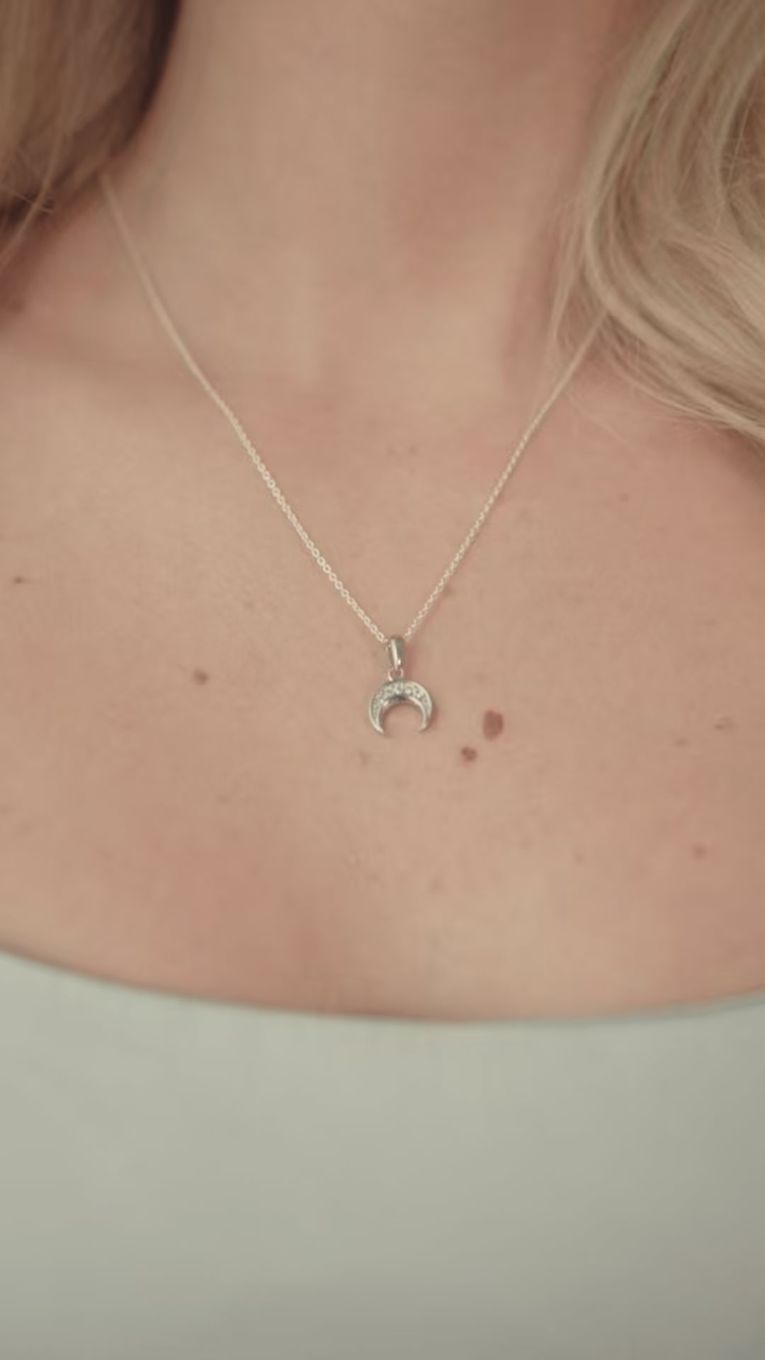 Mini Crescent Moon Pendant Necklace