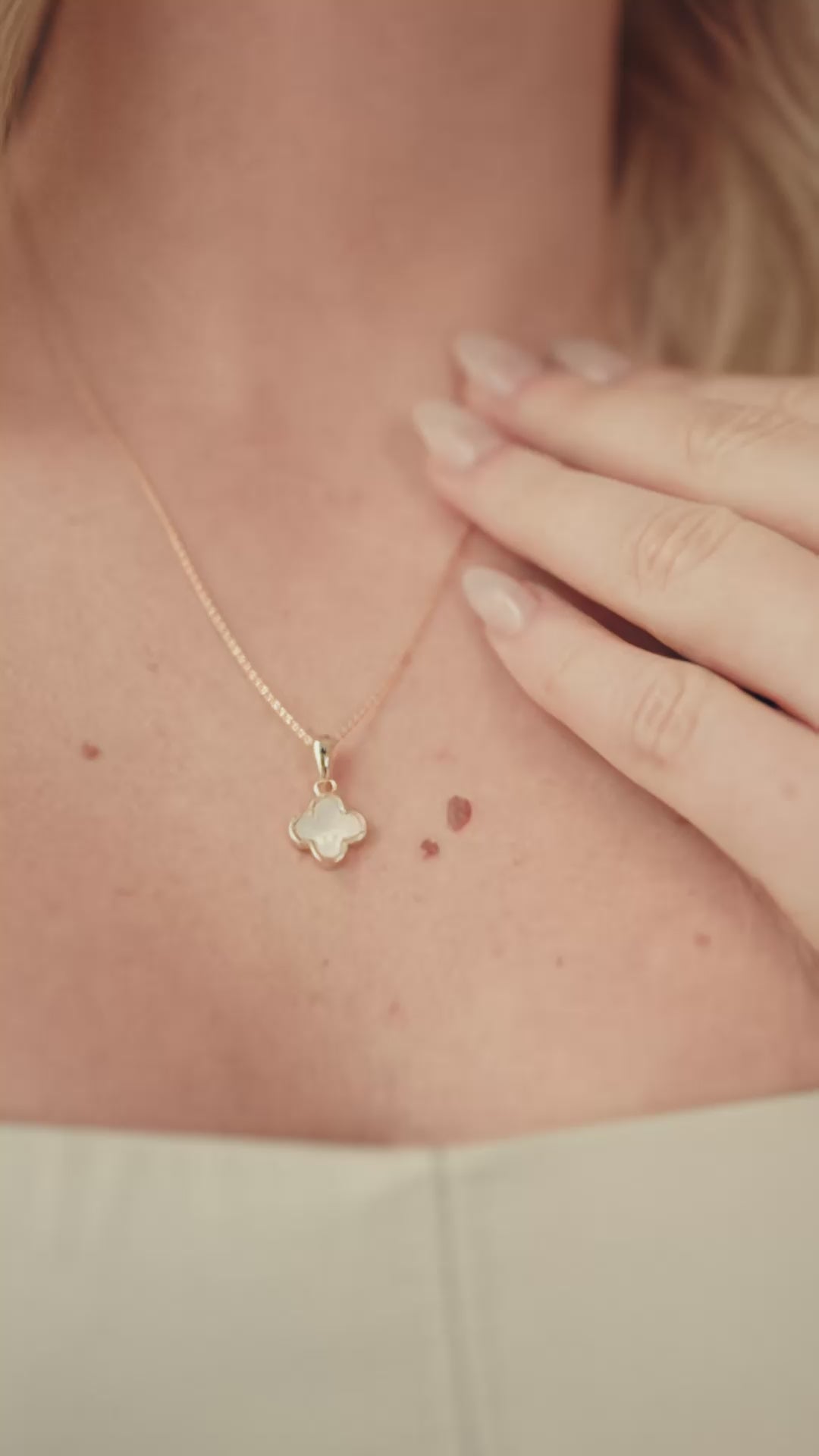 White Clover Pendant Necklace