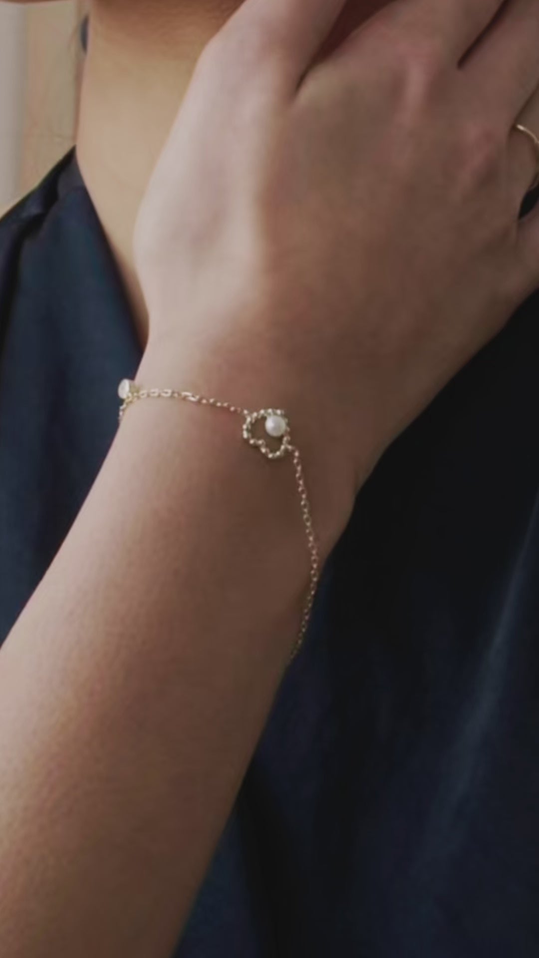 Pearl Heart Chain Bracelet