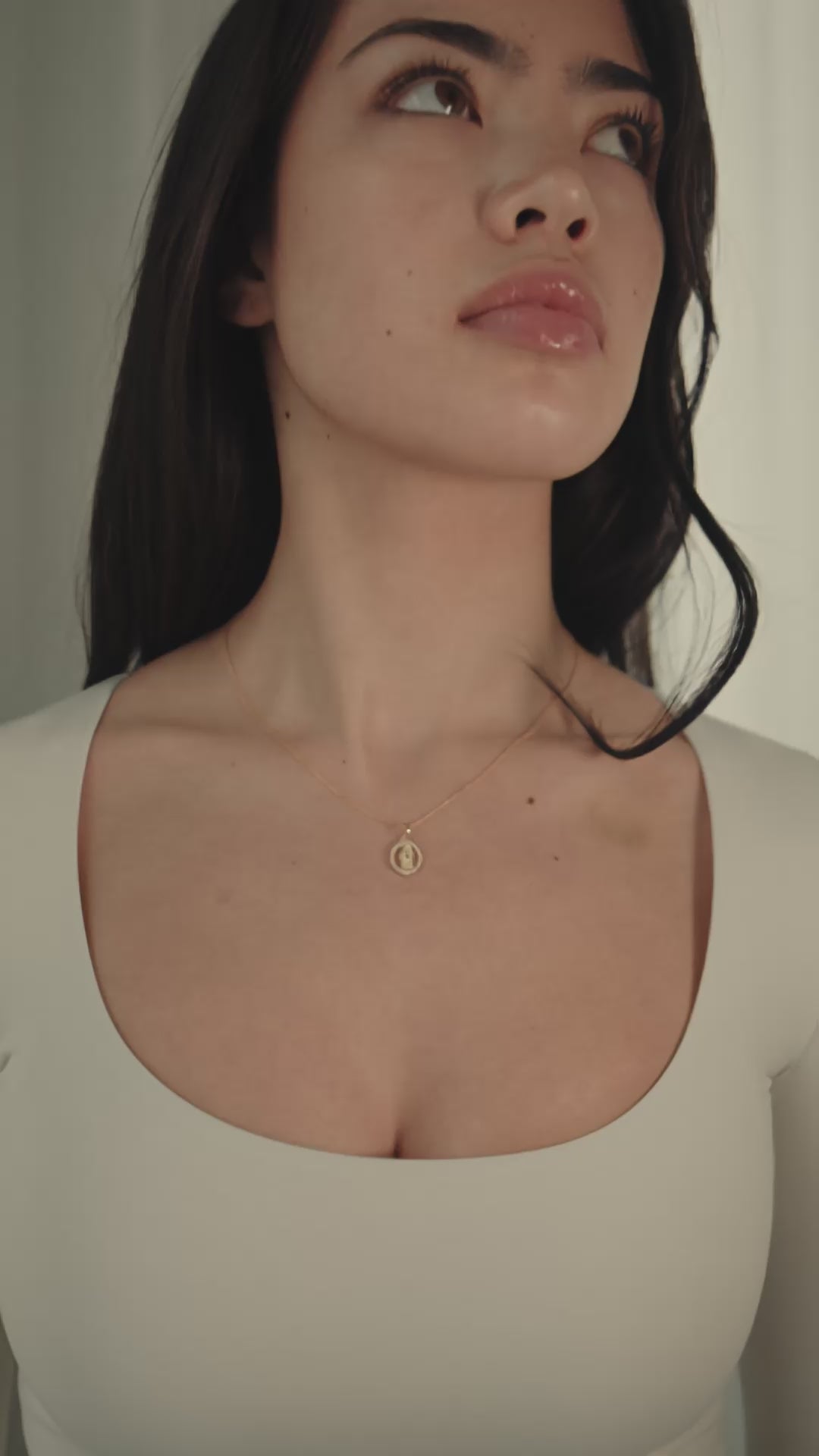 Holy Mary CZ Necklace