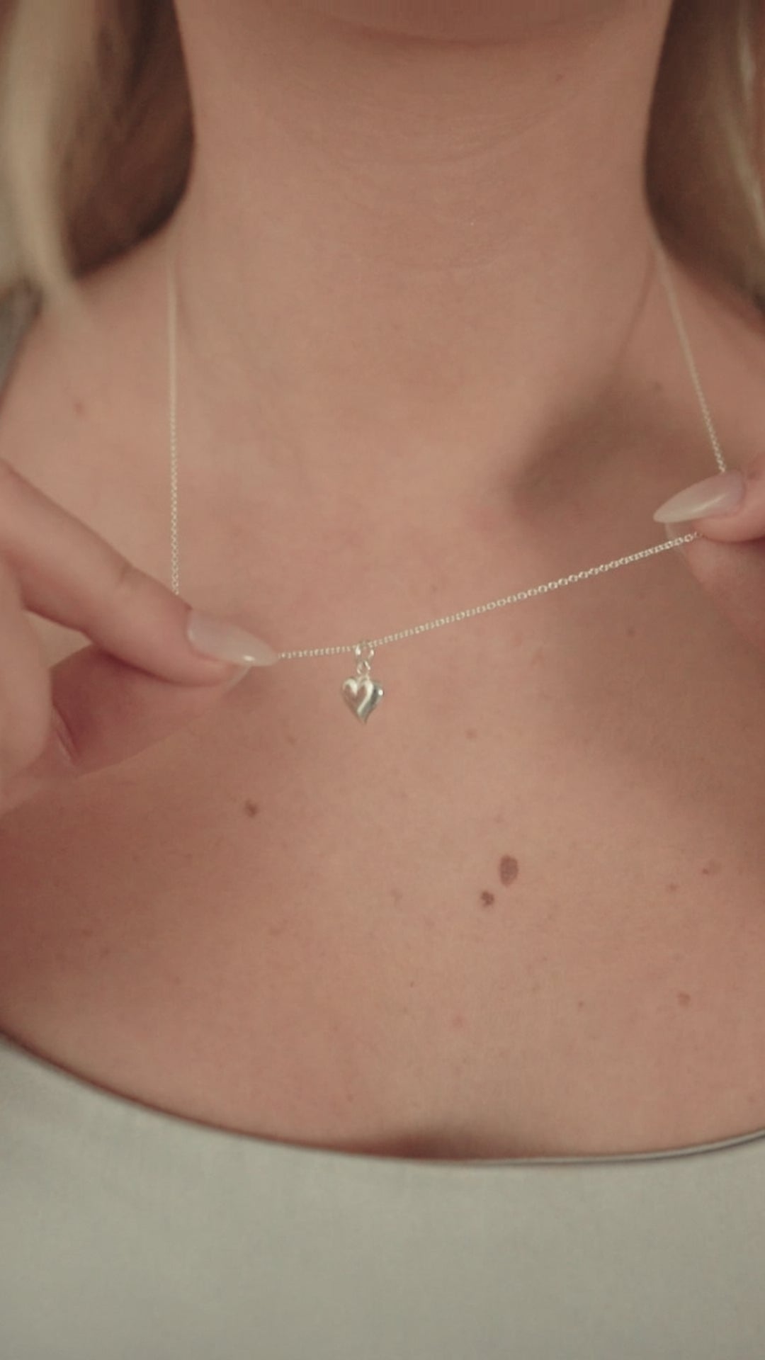 Puffy Heart Necklace Pendant Necklace