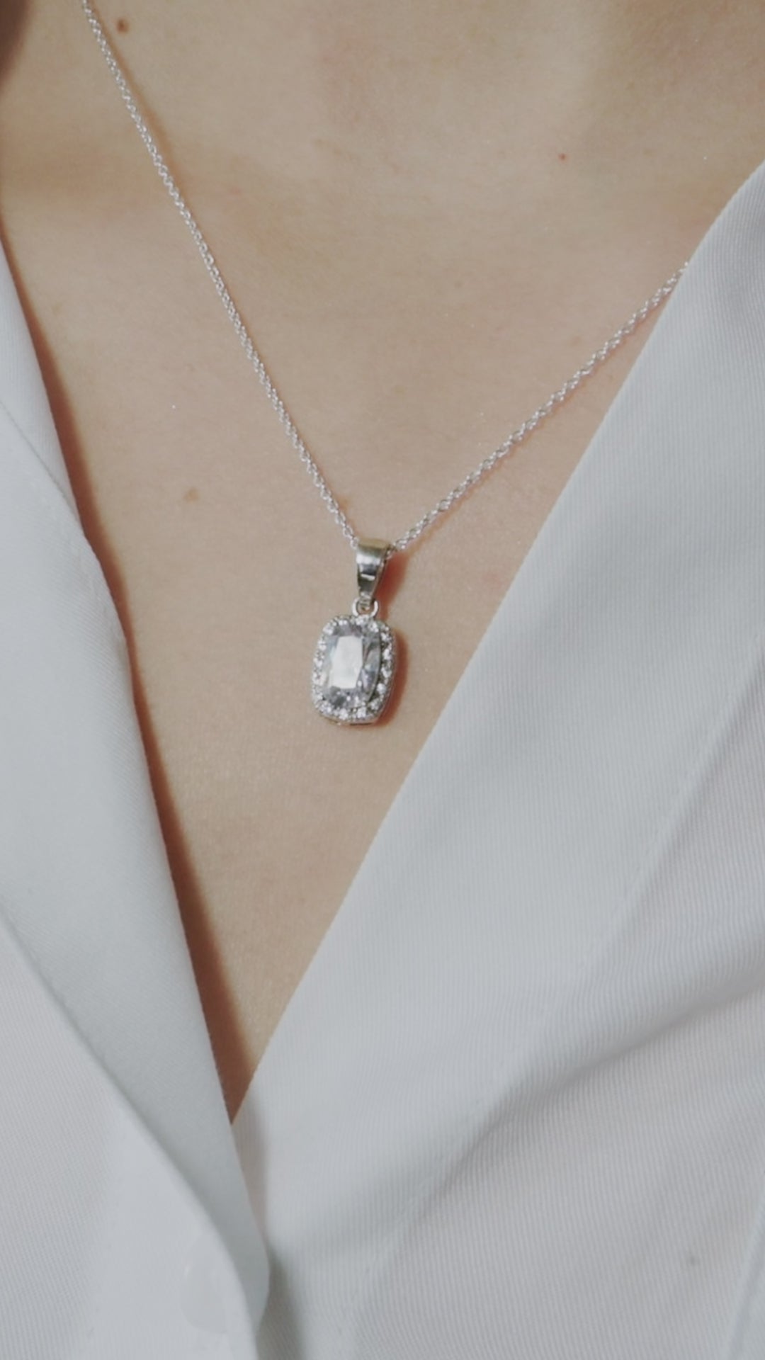 Rectangle CZ Necklace