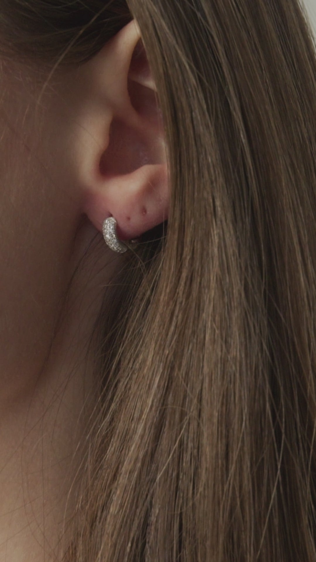 Mini Rounded Sparkle CZ Huggies