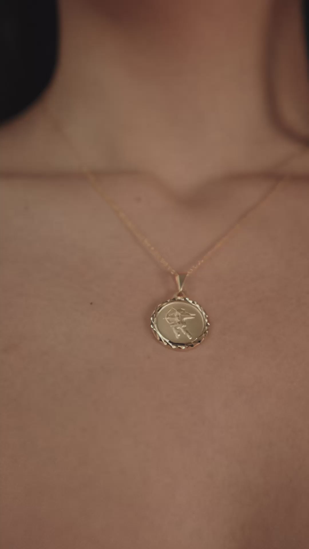 Cupid Medallion Pendant Necklace