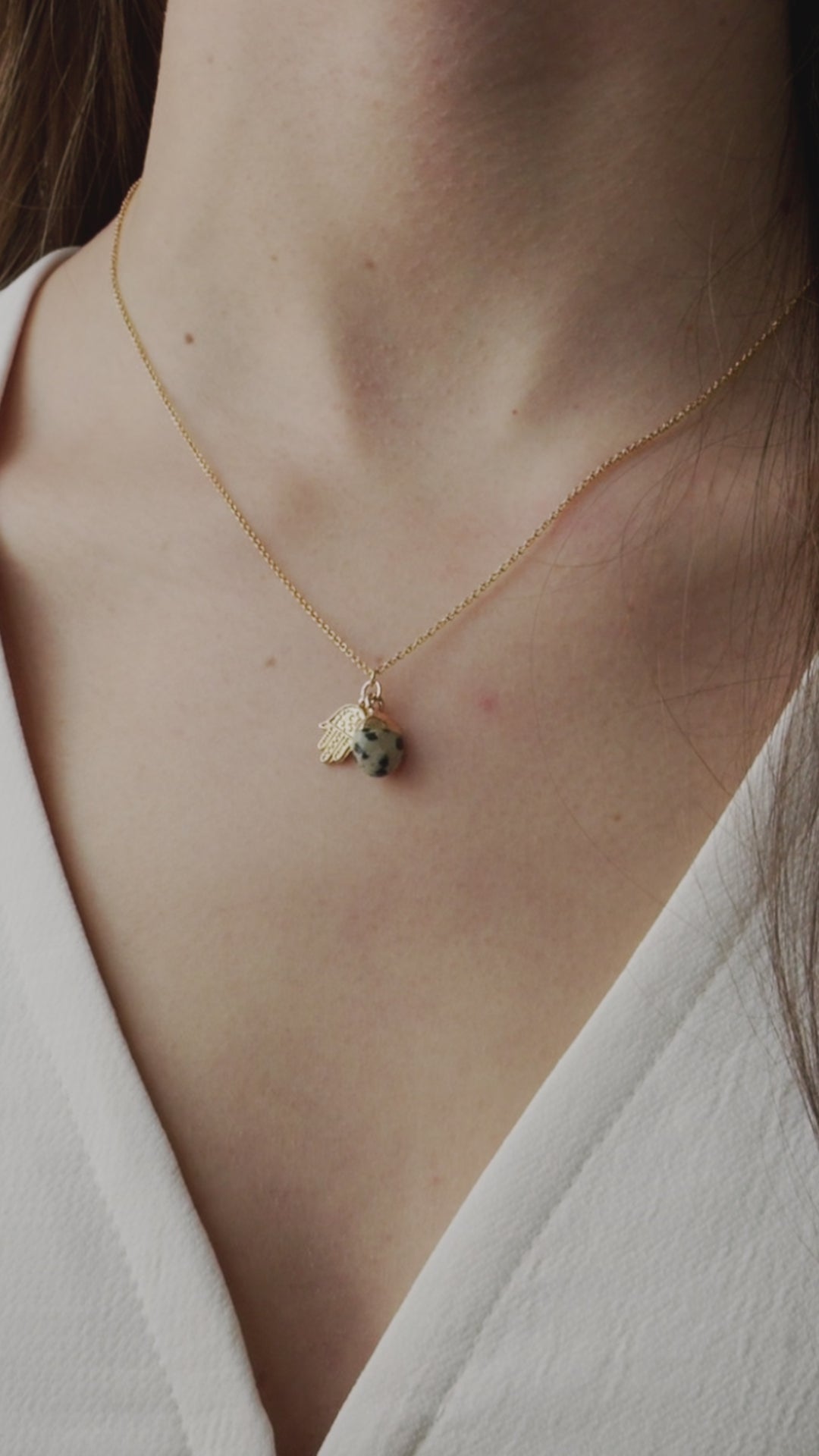 Dalmation Jasper Gem Drop Necklace