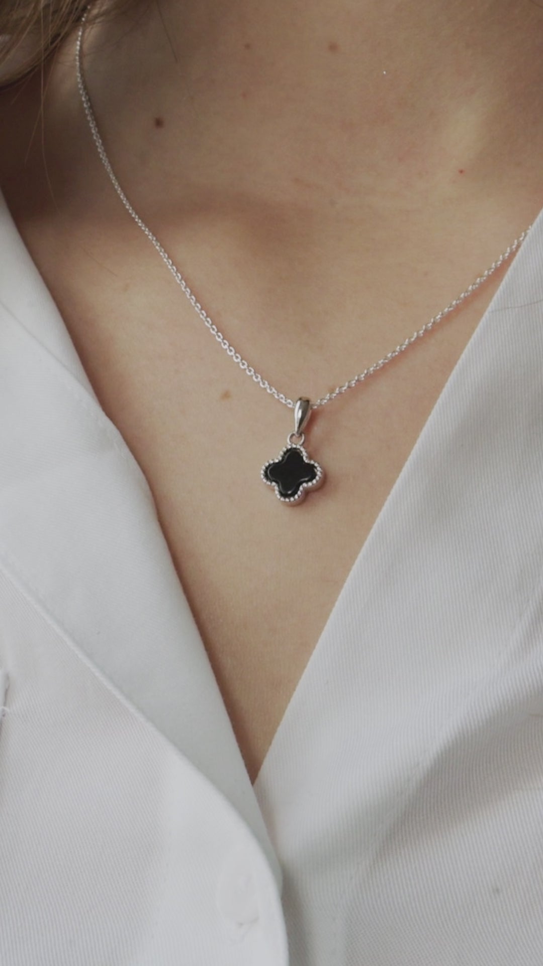Black Clover Pendant Necklace
