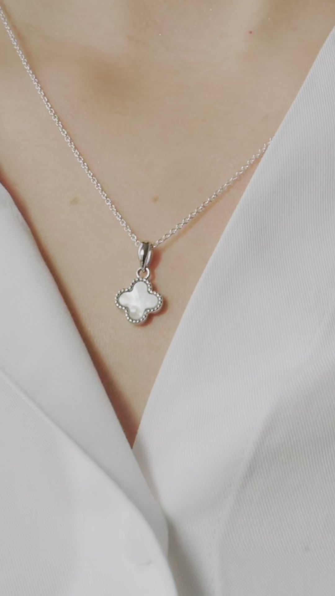White Clover Pendant Necklace