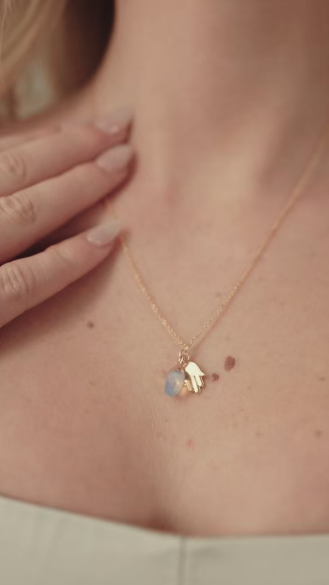 Opalite Gem Drop Necklace