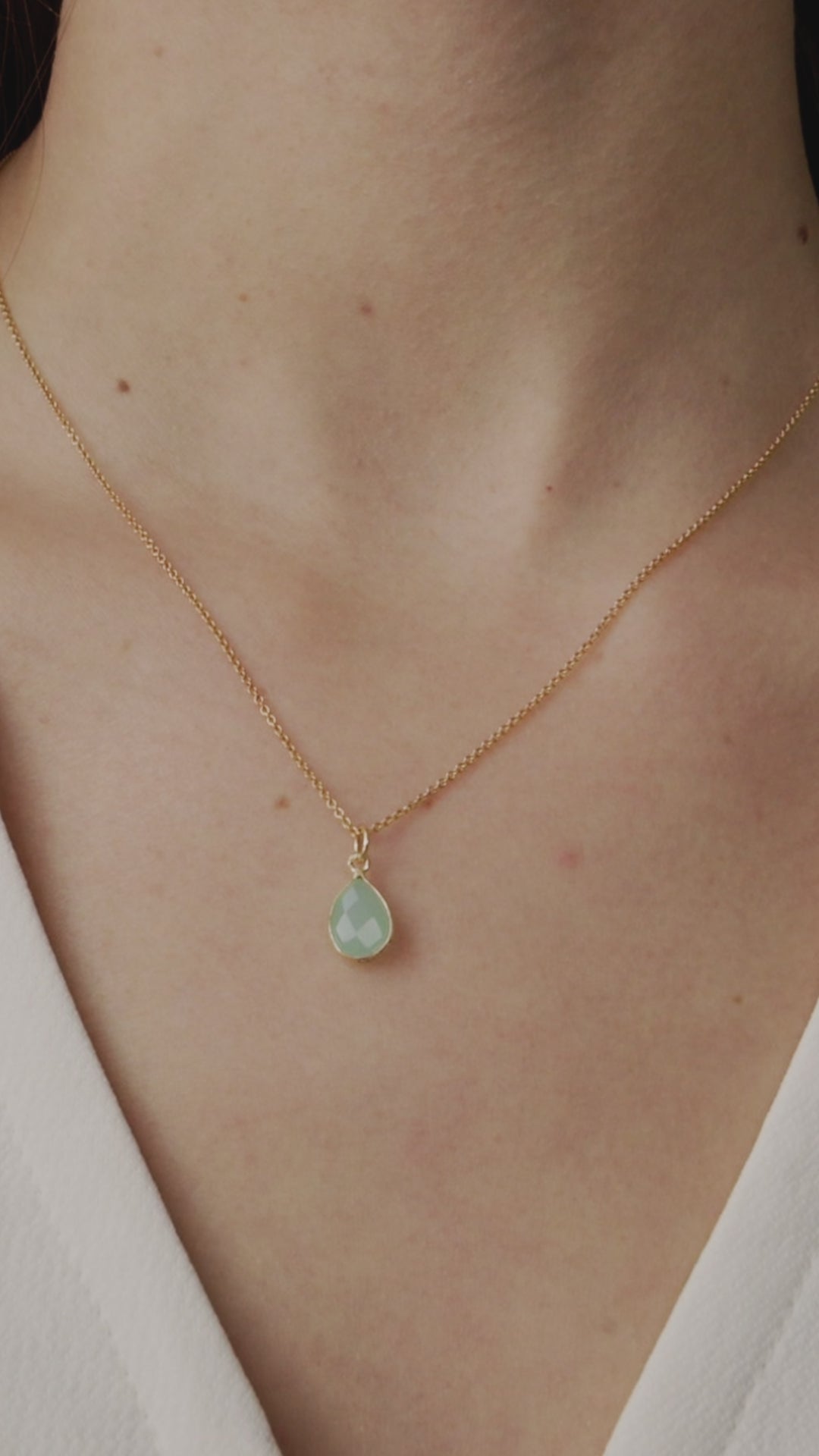 Aquamarine Teardrop Pendant Necklace
