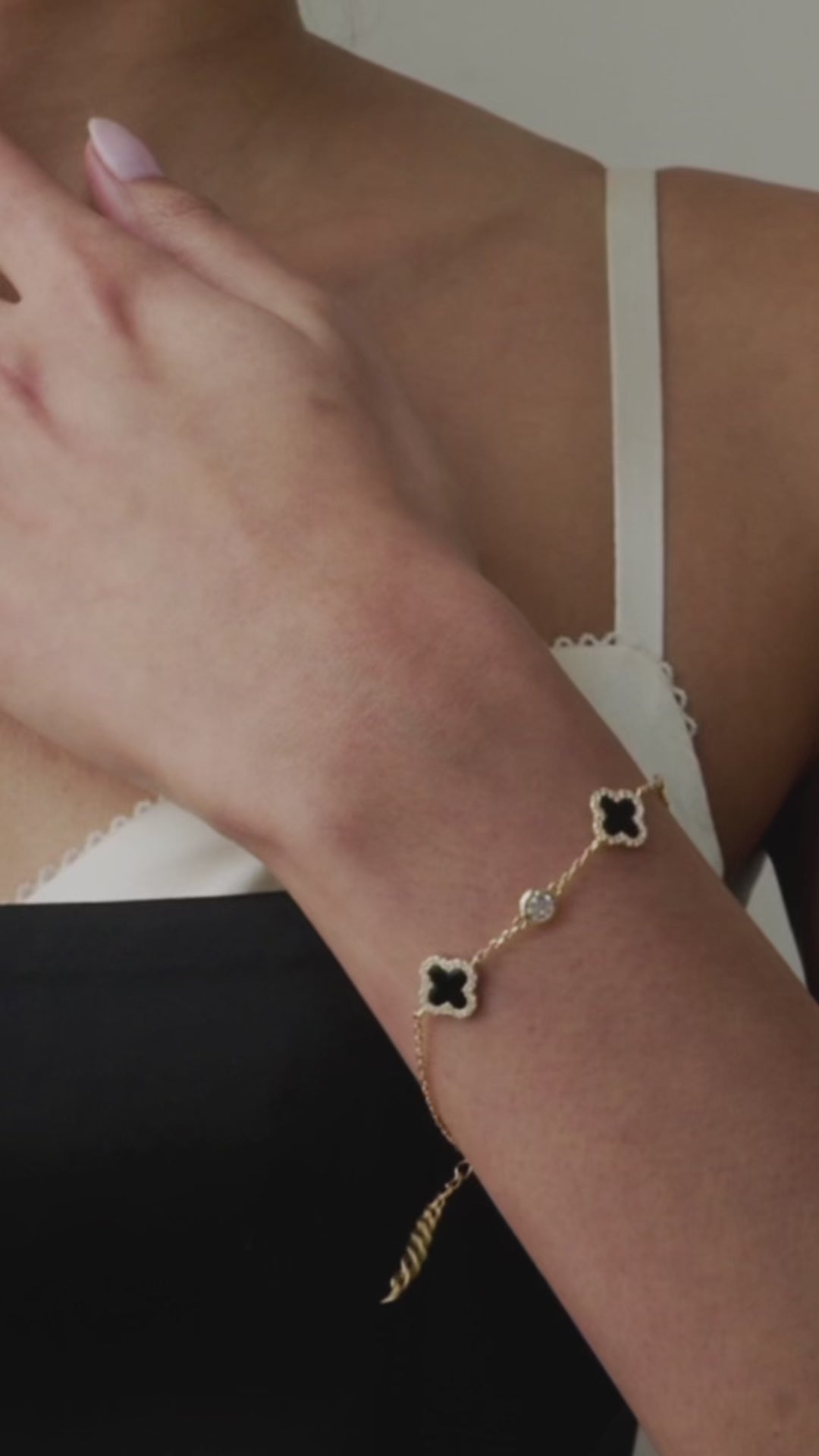 Black Clover CZ Chain Bracelet