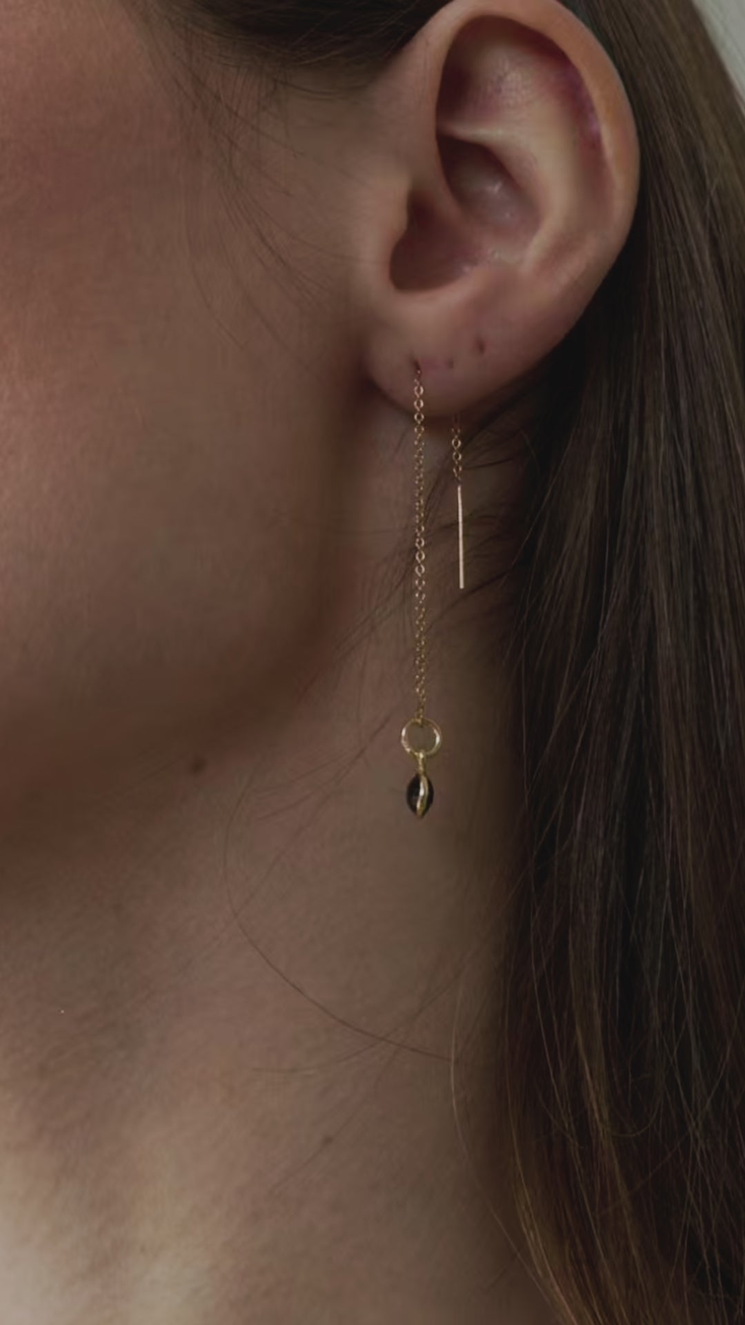 Onyx Threader Earrings