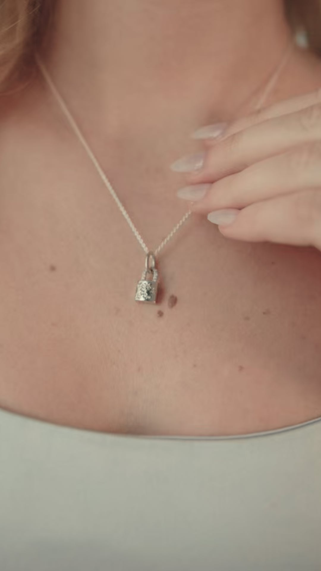 Moon & Stars Padlock Pendant Necklace