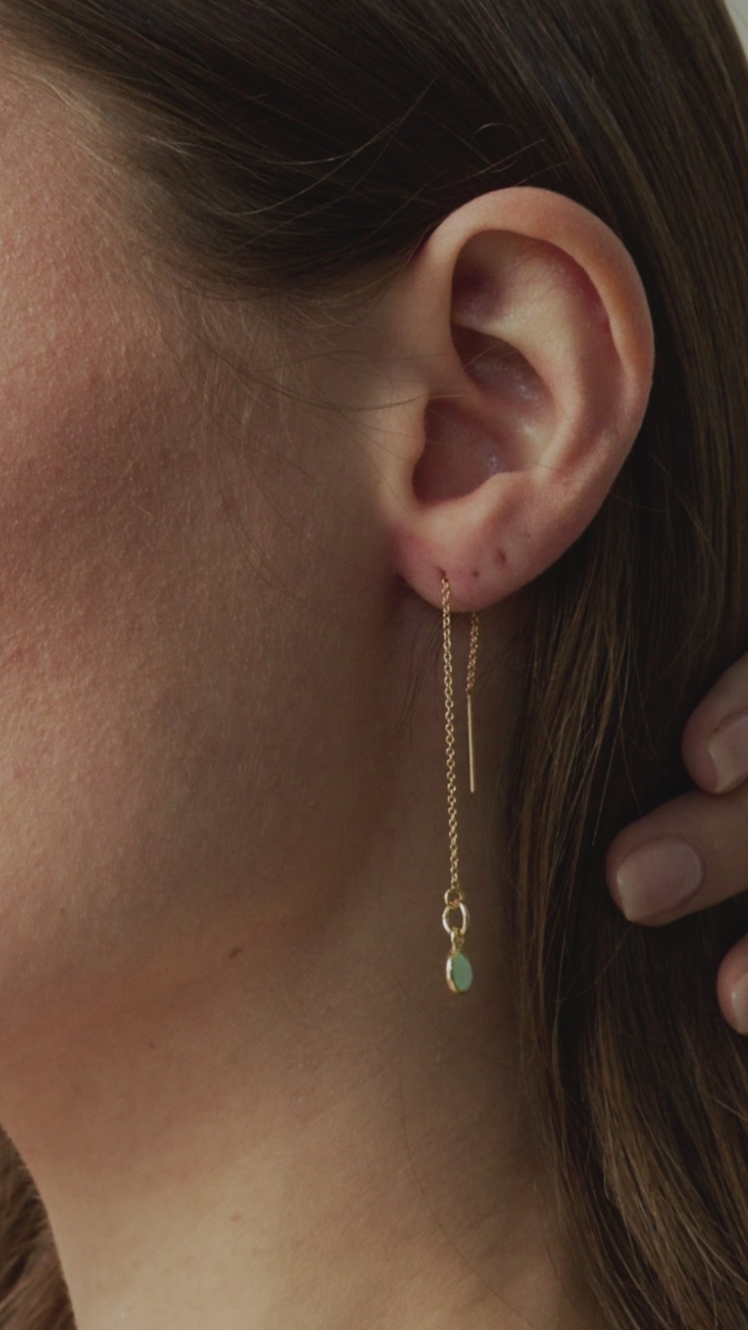 Aquamarine Threader Earrings