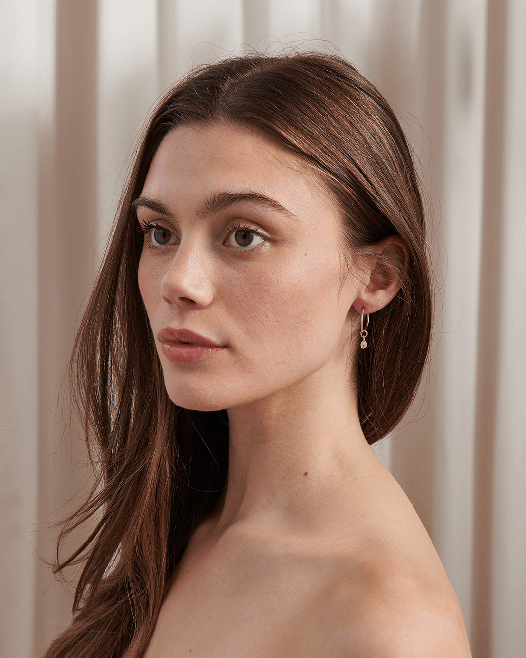 Rose Quartz Hoops - Gemlet