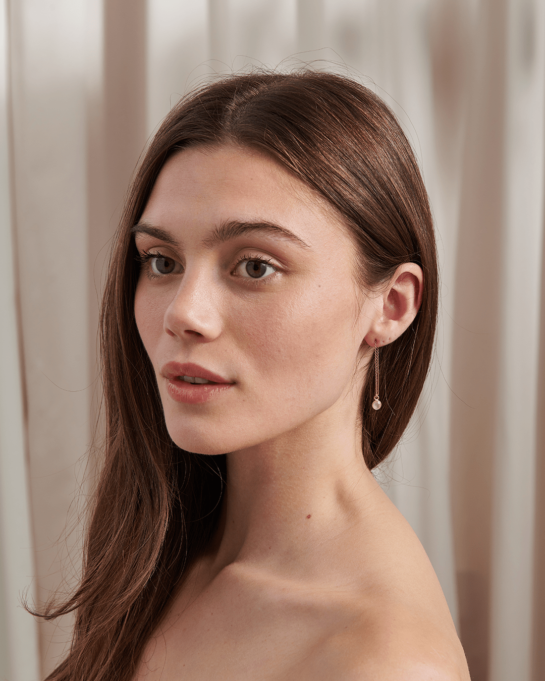 Rose Quartz Threader Earrings - Gemlet