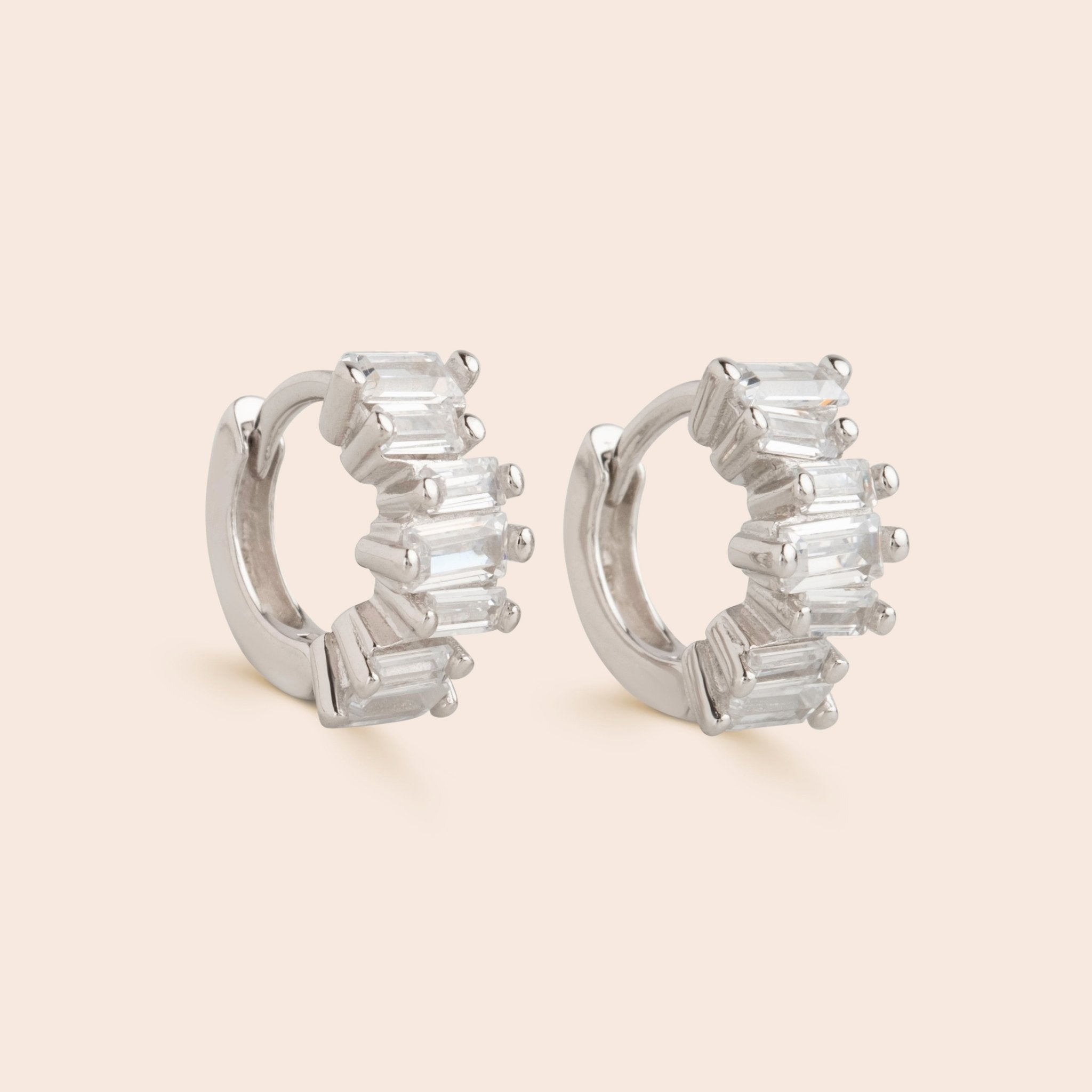 Zigzag Baguette CZ Huggies - Gemlet