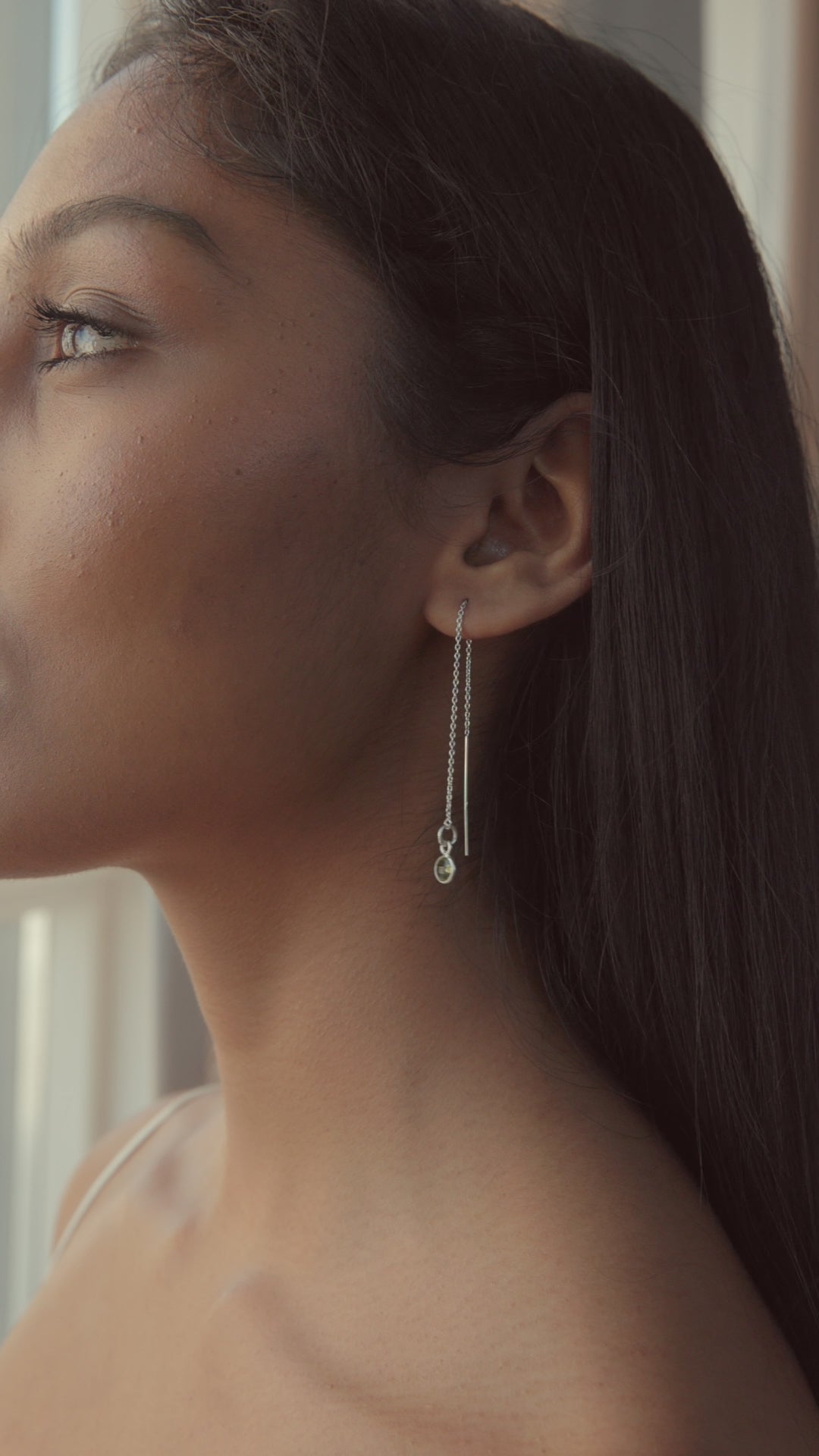 Peridot Threader Earrings