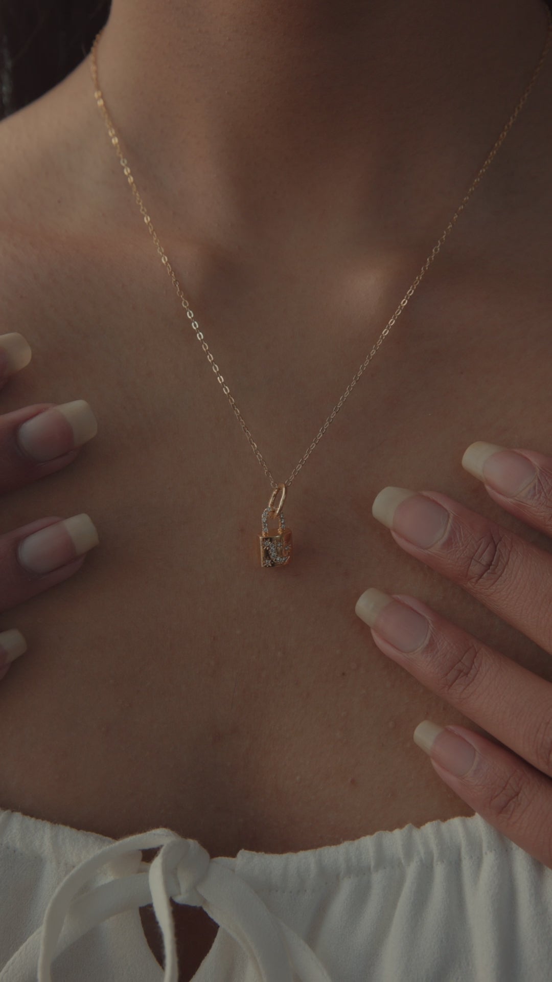 Moon & Stars Padlock Pendant Necklace