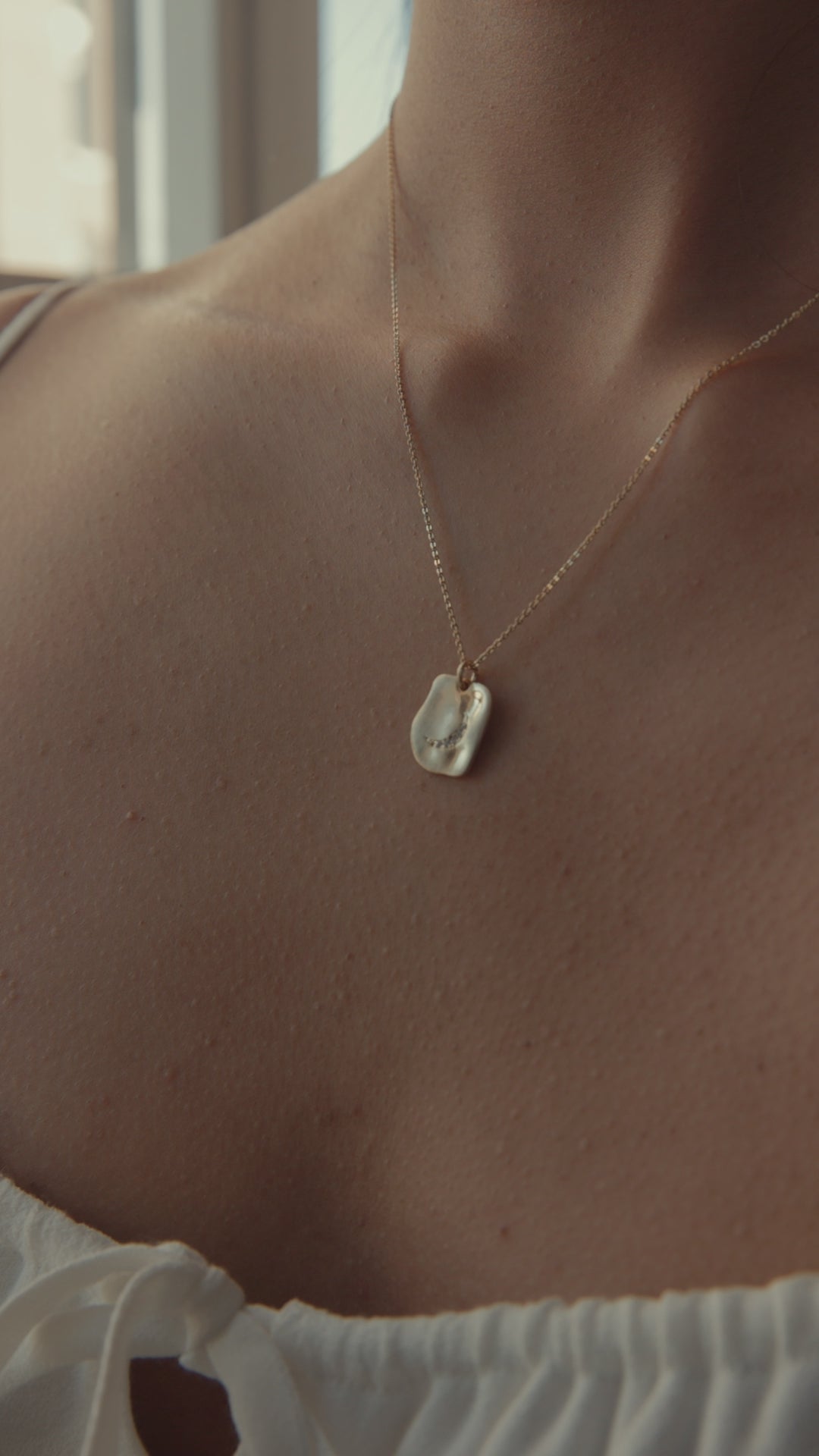 Moon Tag Pendant Necklace