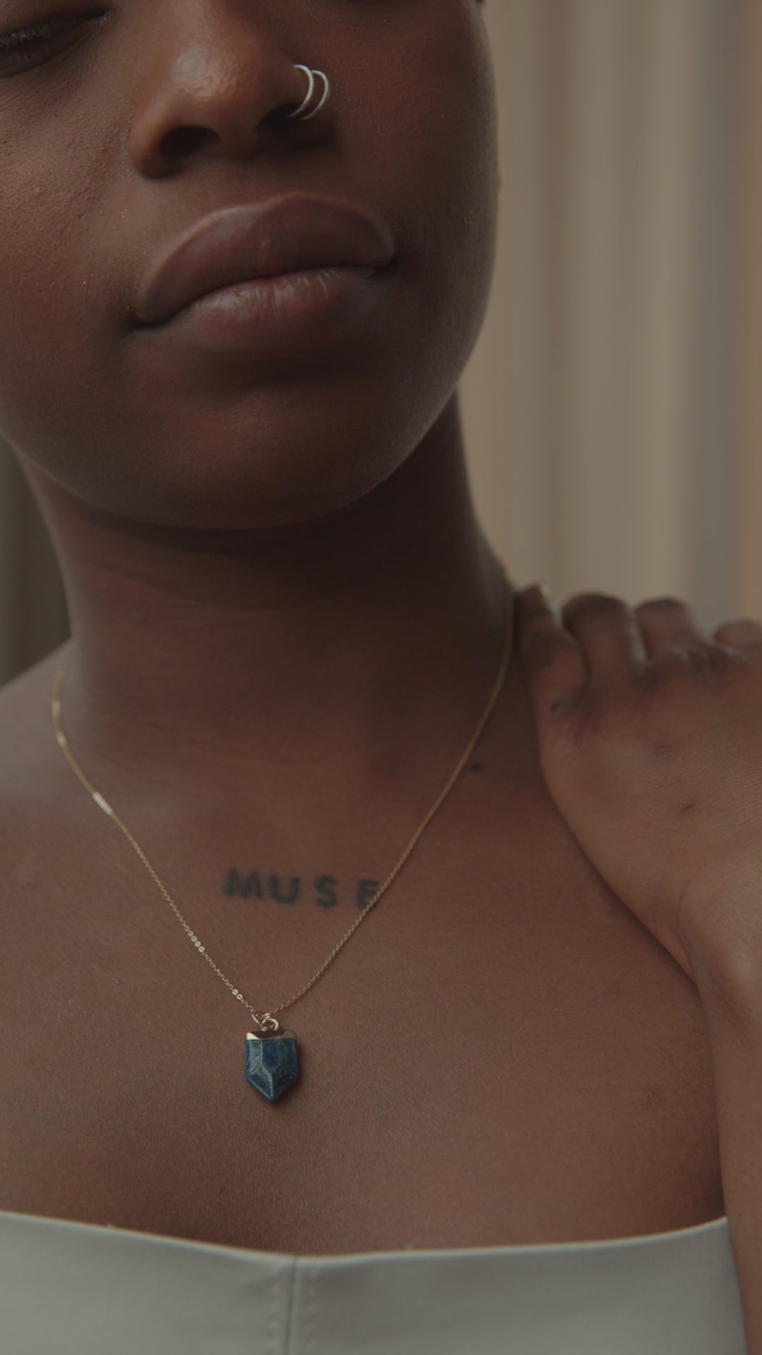 Lapis Lazuli Shield Necklace
