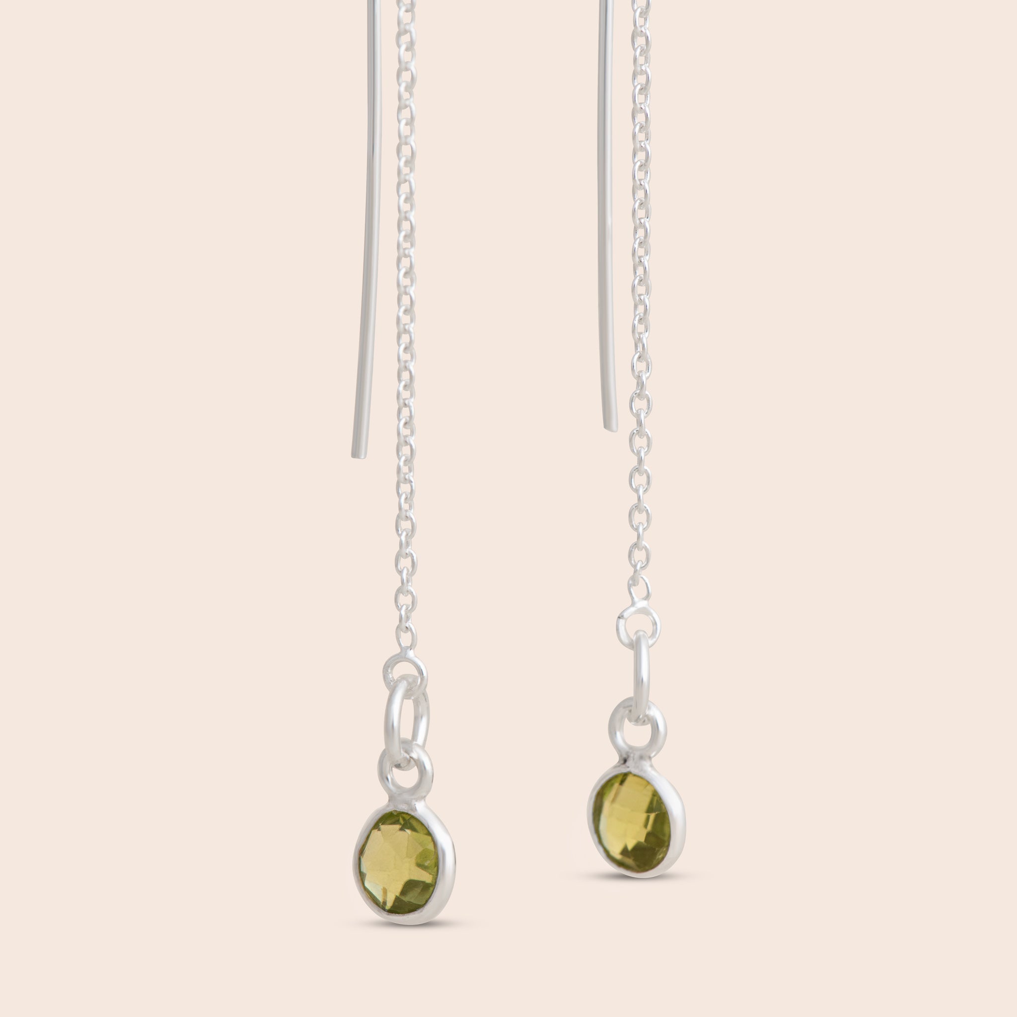 Dainty Peridot Threader Earrings - Gemlet