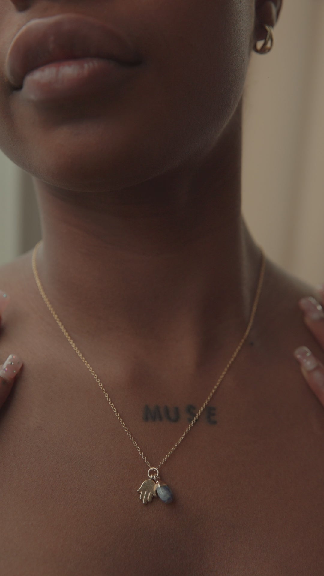 Sodalite Gem Drop Pendant Necklace