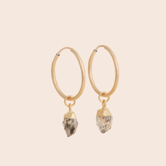 Herkimer Diamond Gold Filled Hoop Earrings - Gemlet
