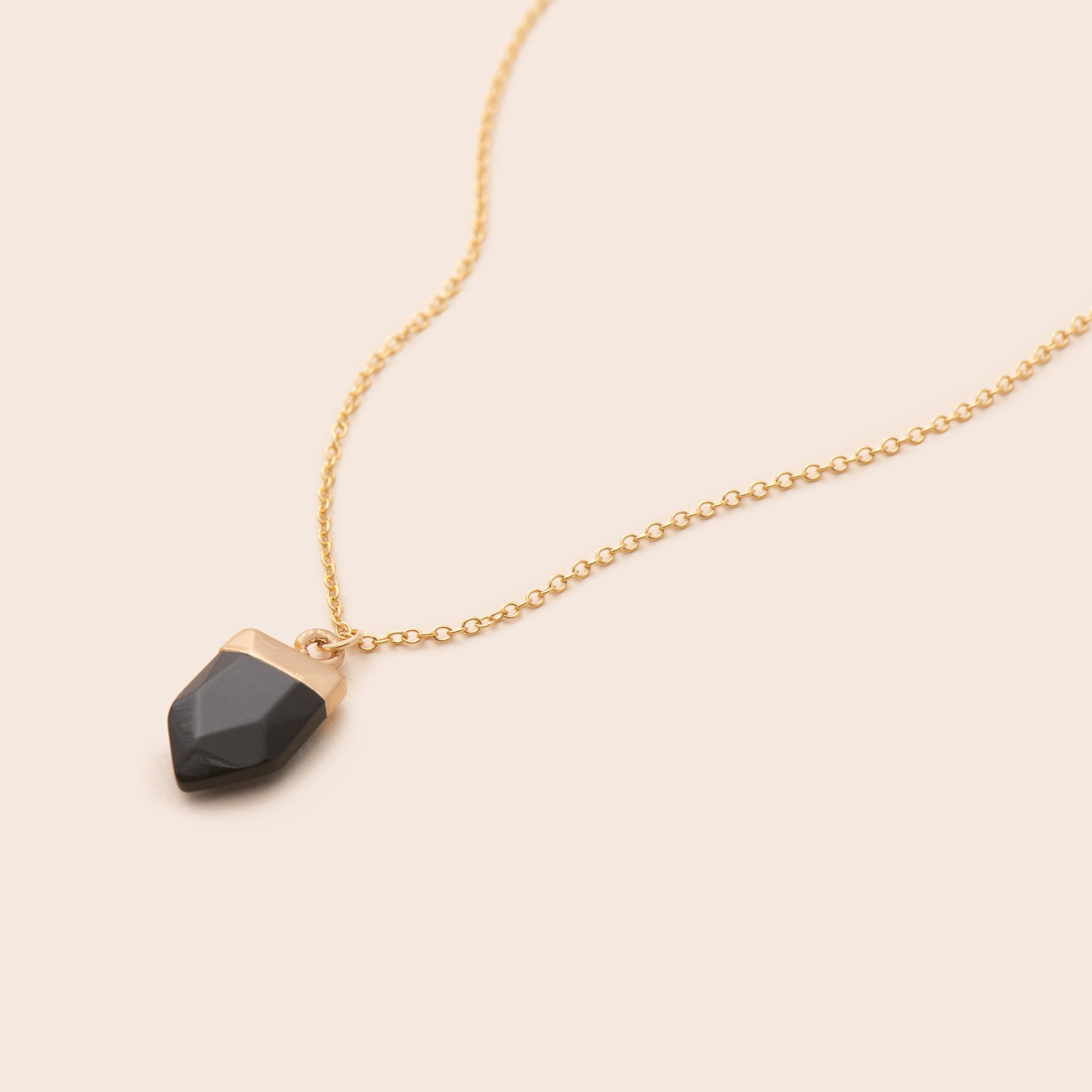 Onyx Shield Necklace - Gemlet