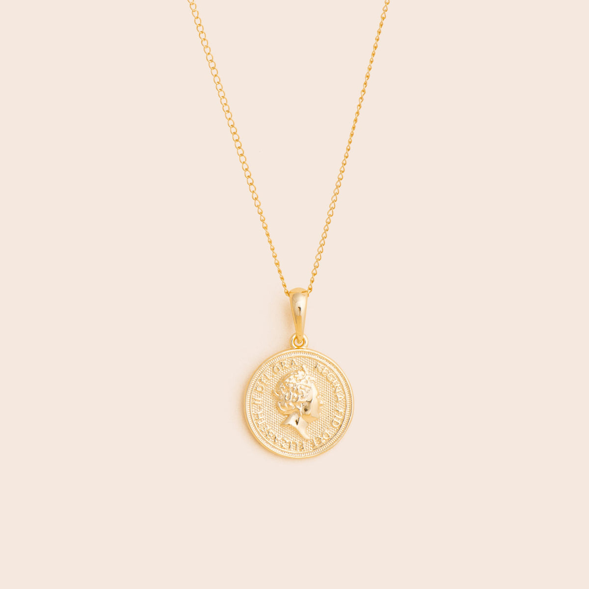 Queen elizabeth gold coin on sale necklace